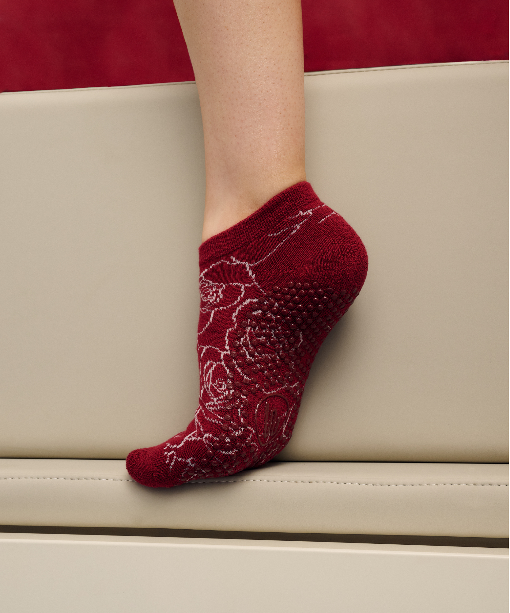 Low Rise Grip Socks - Rose Garden