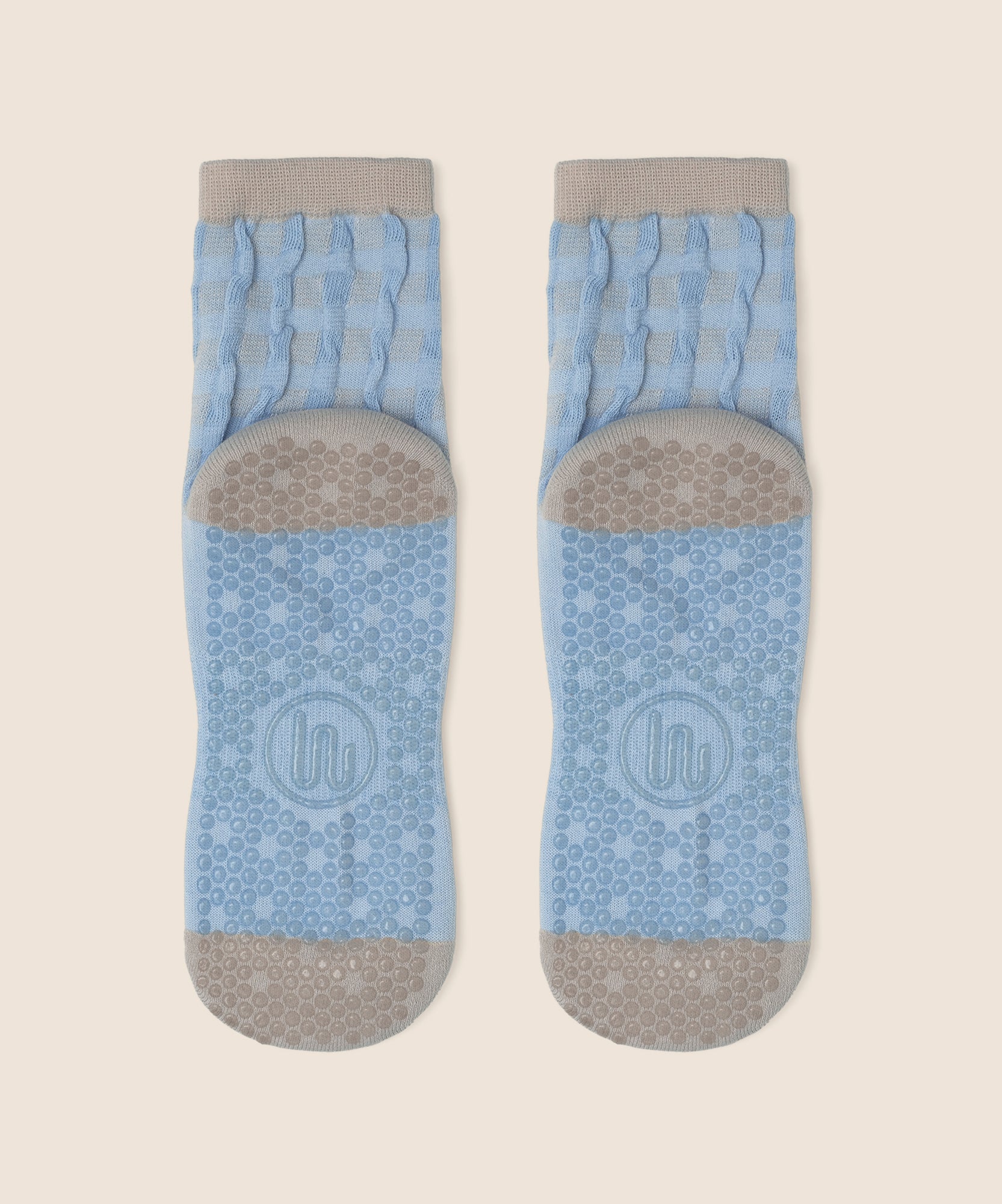 Crew Non Slip Grip Socks - Bluebelle Gingham
