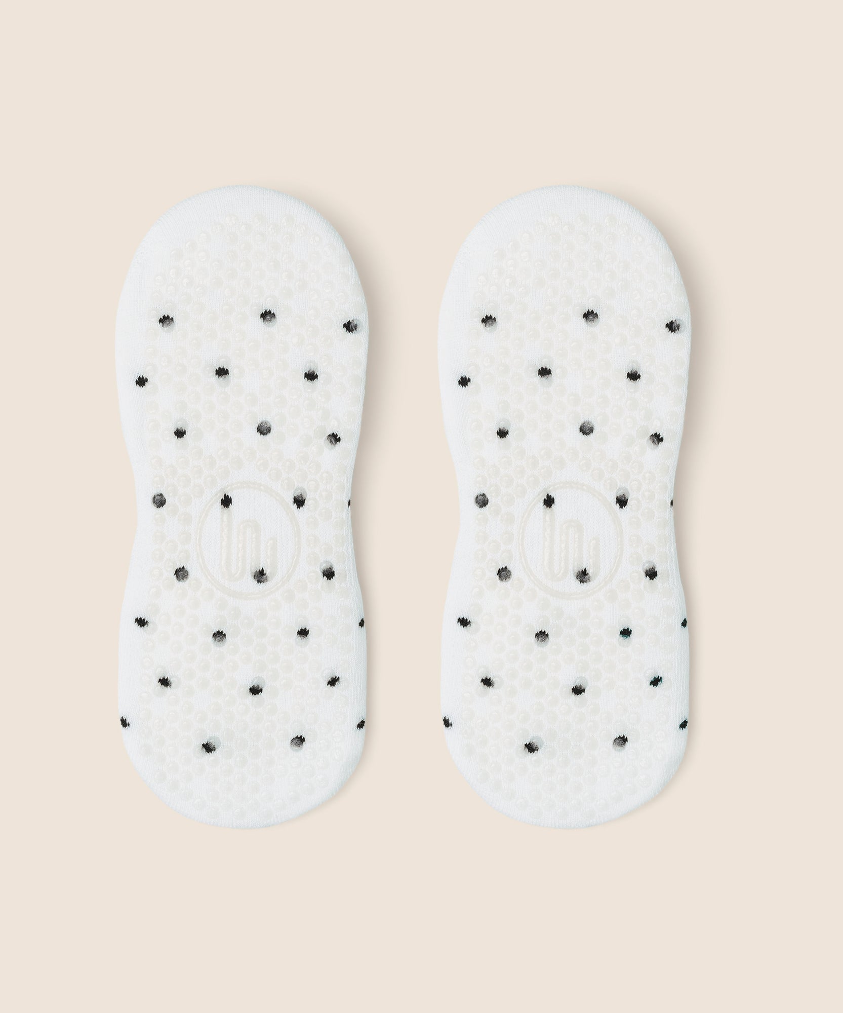 Classic Low Rise Grip Socks - White Polka Ruffle