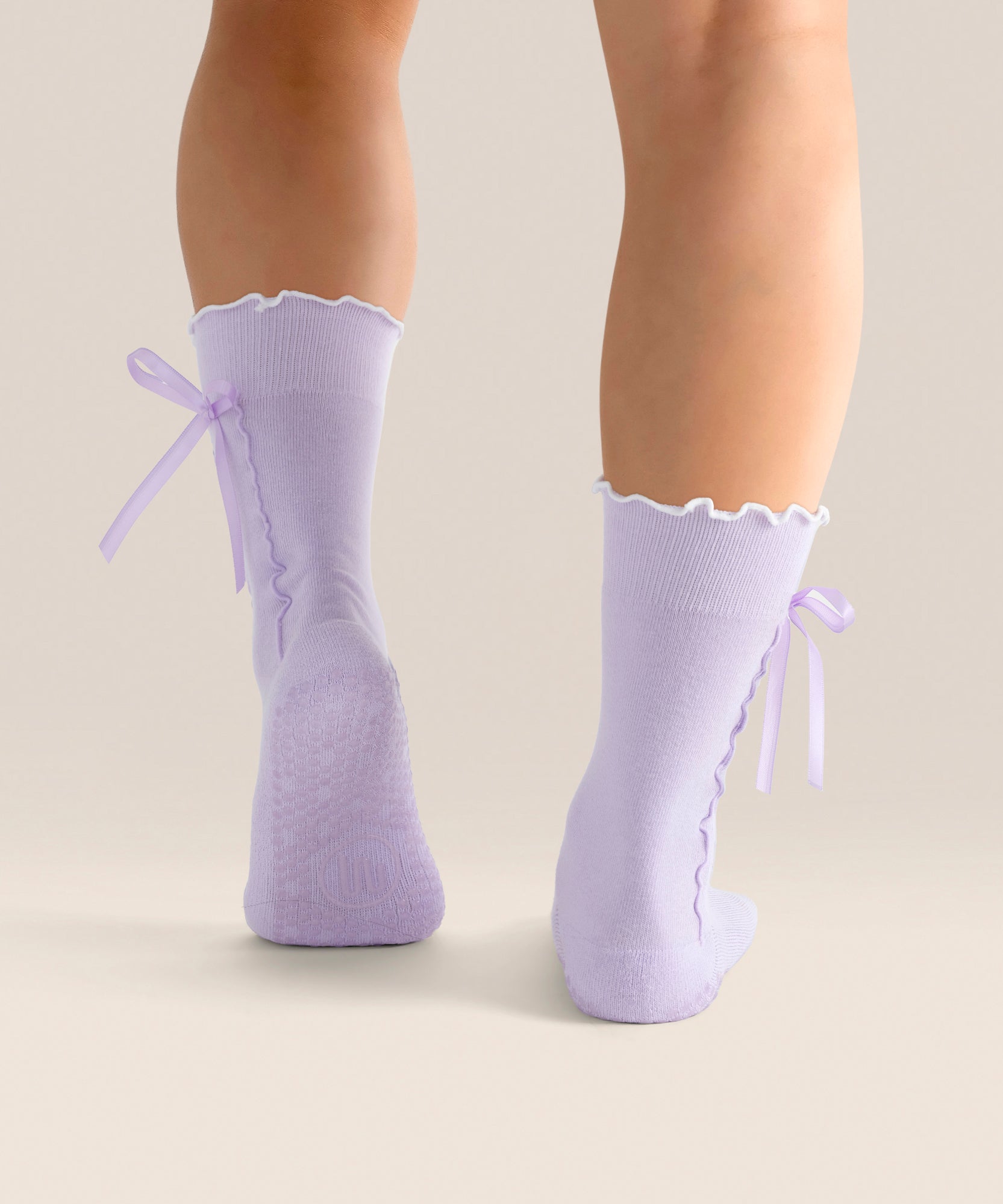 Crew Grip Socks - Lavender Bow