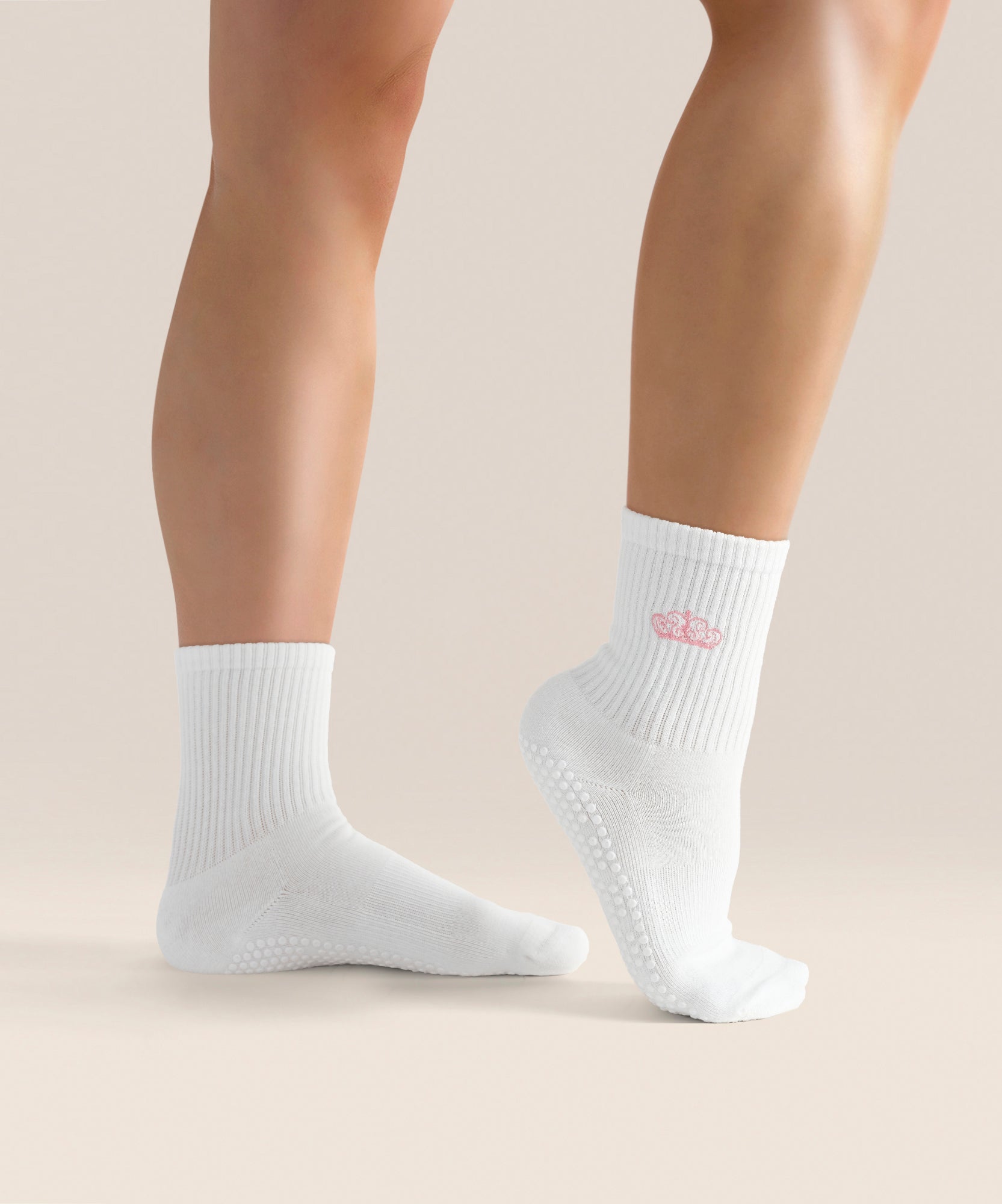 Crew Grip Socks - Pink Crown