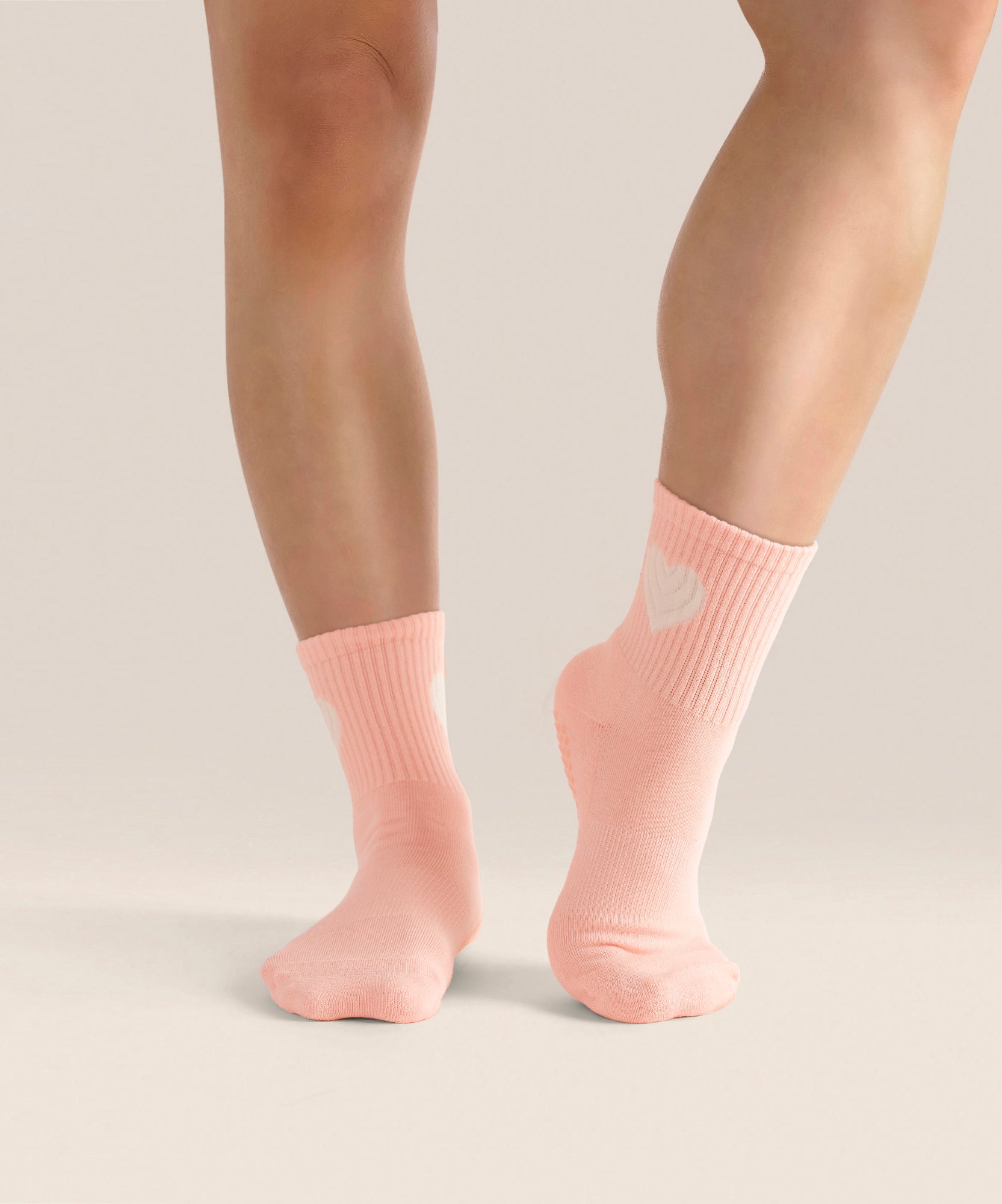 Crew Non Slip Grip Socks - Strawberry Heart