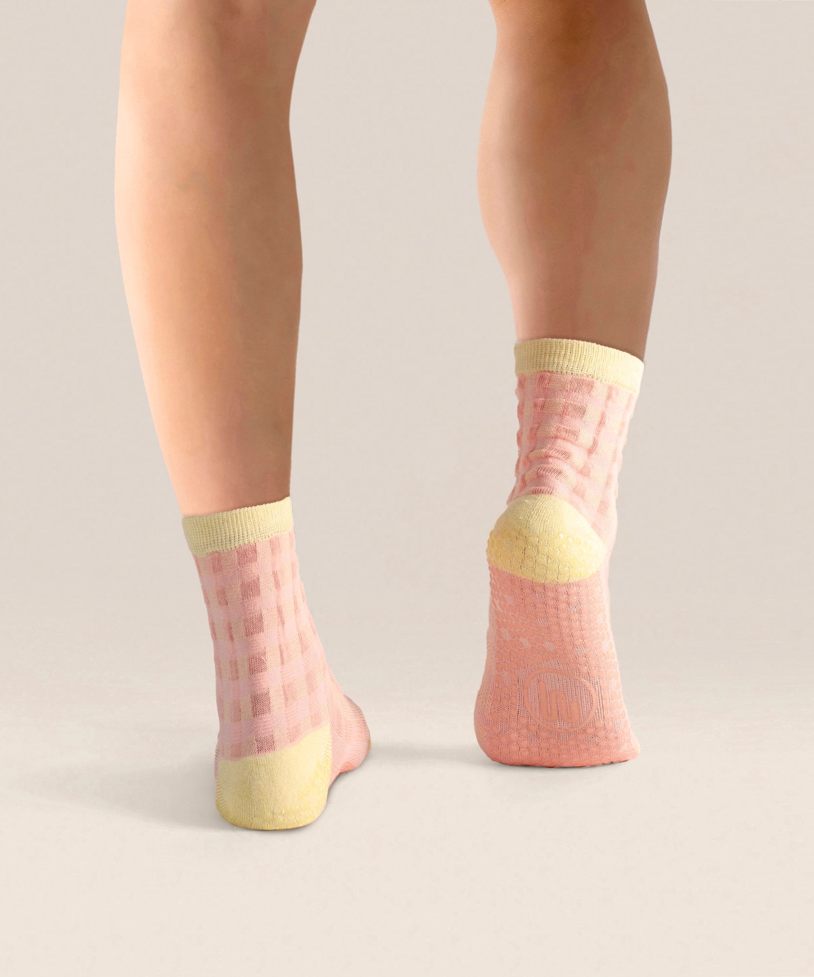 Crew Grip Socks - Sugar Pink Gingham