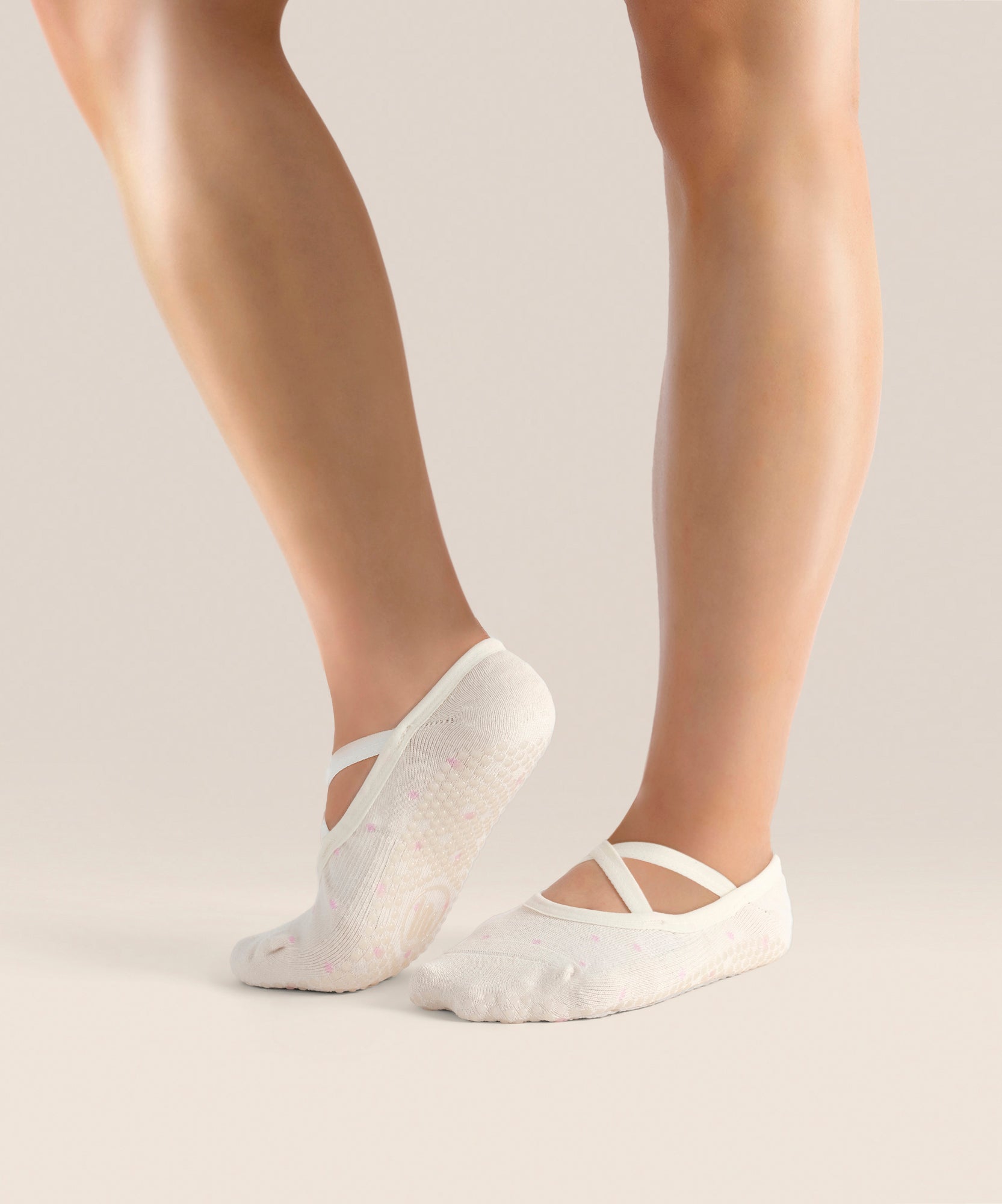 Ballet Non Slip Grip Socks - Fondant Spots