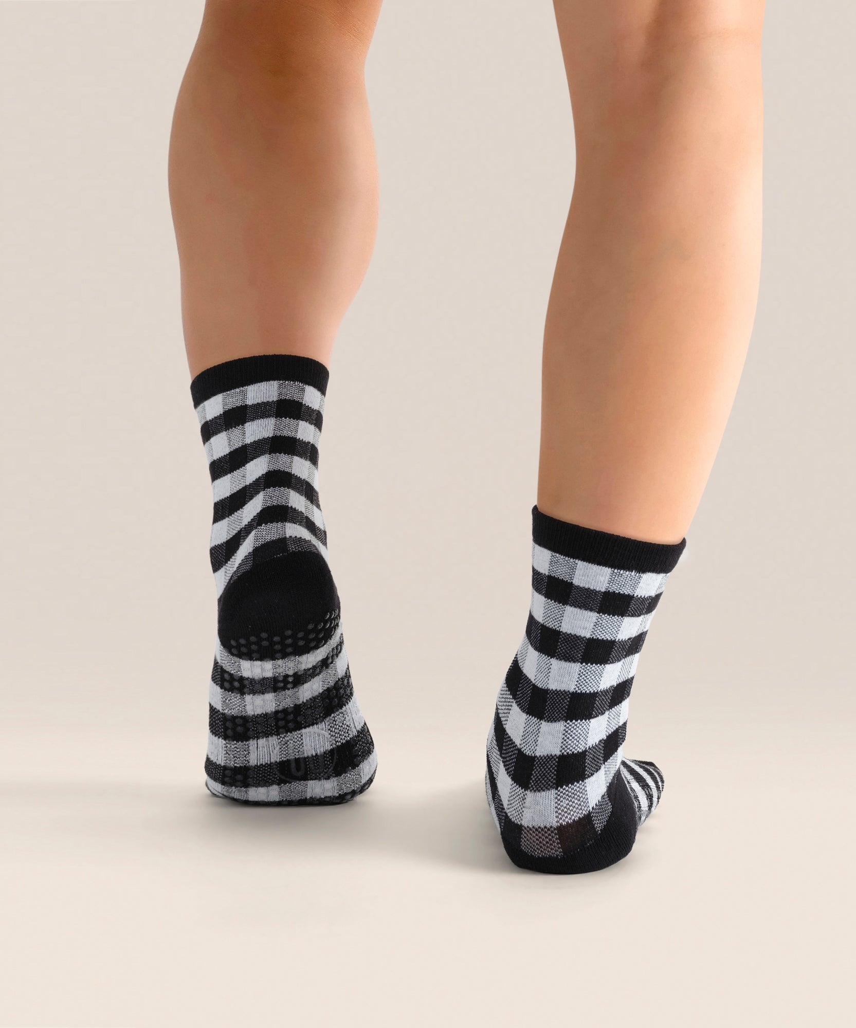 Crew Grip Socks - Monochrome Gingham