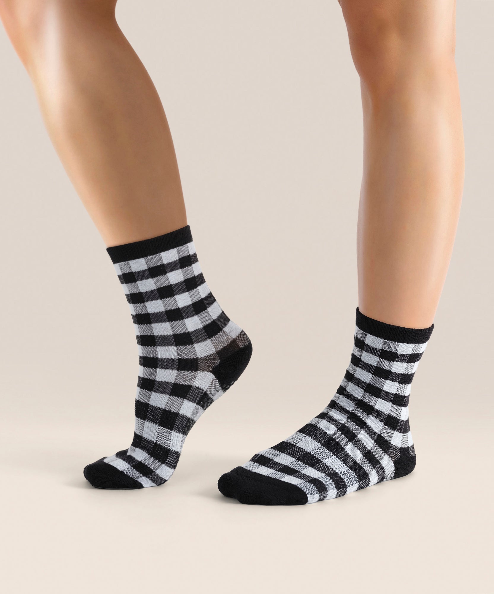 Crew Grip Socks - Monochrome Gingham