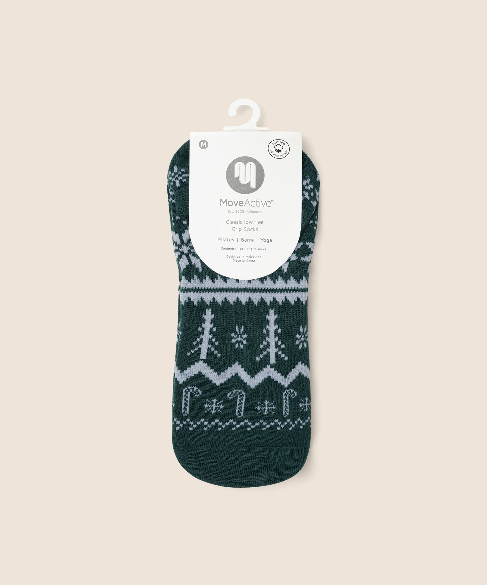 Low Rise Grip Socks - Snow Pine