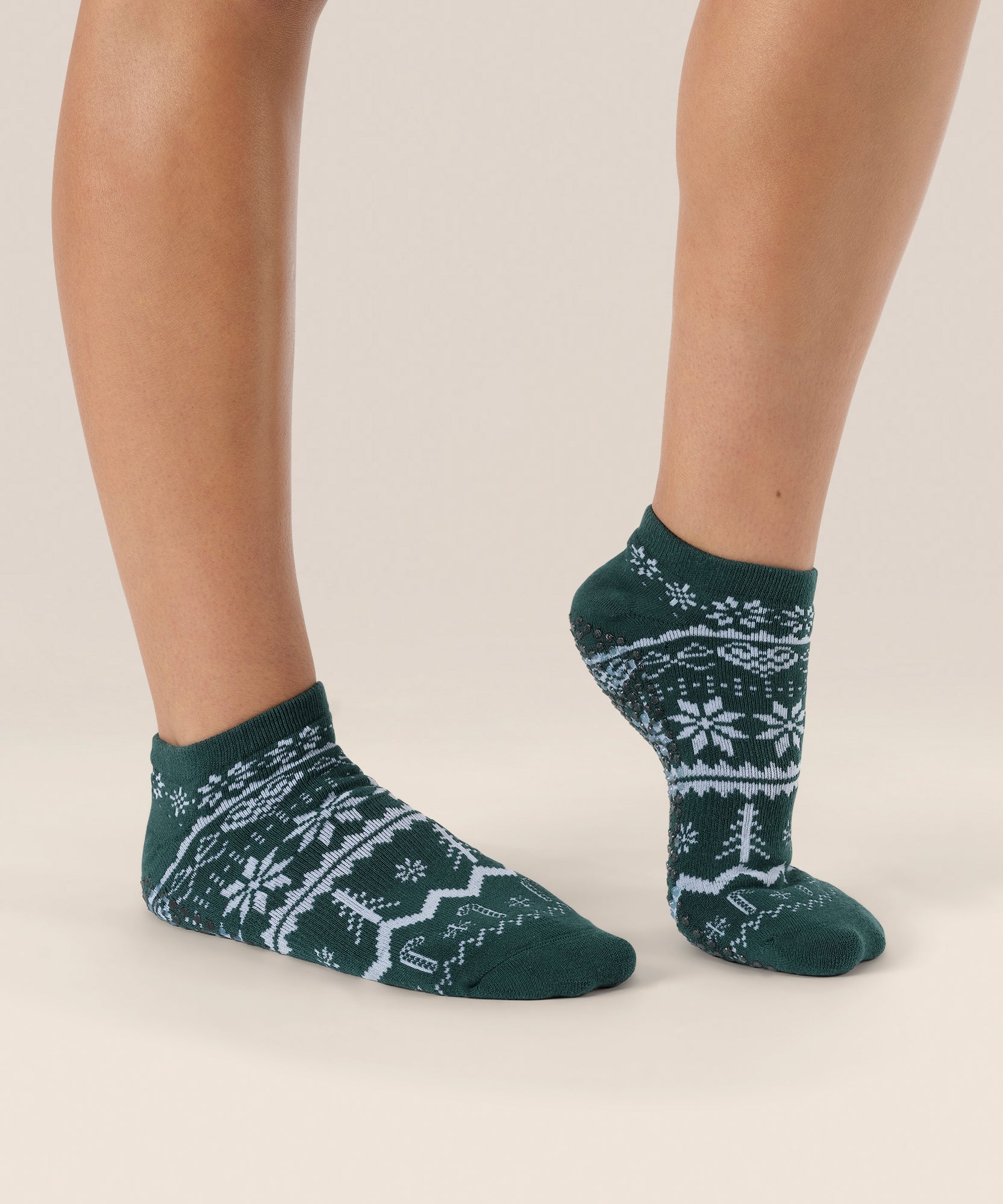 Low Rise Grip Socks - Snow Pine