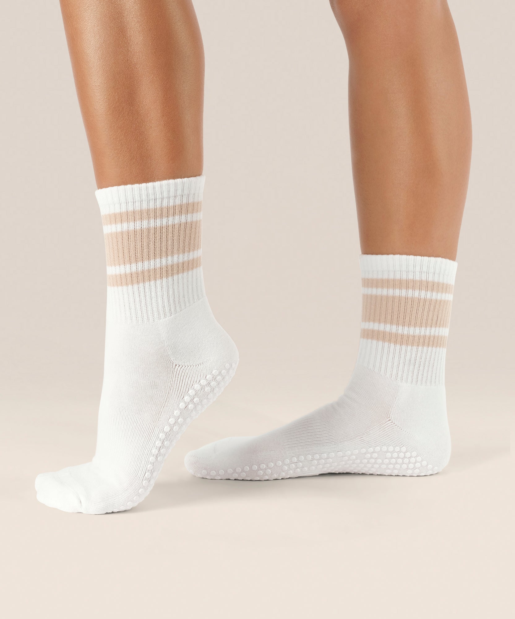 Crew Grip Socks - Almond Stripes