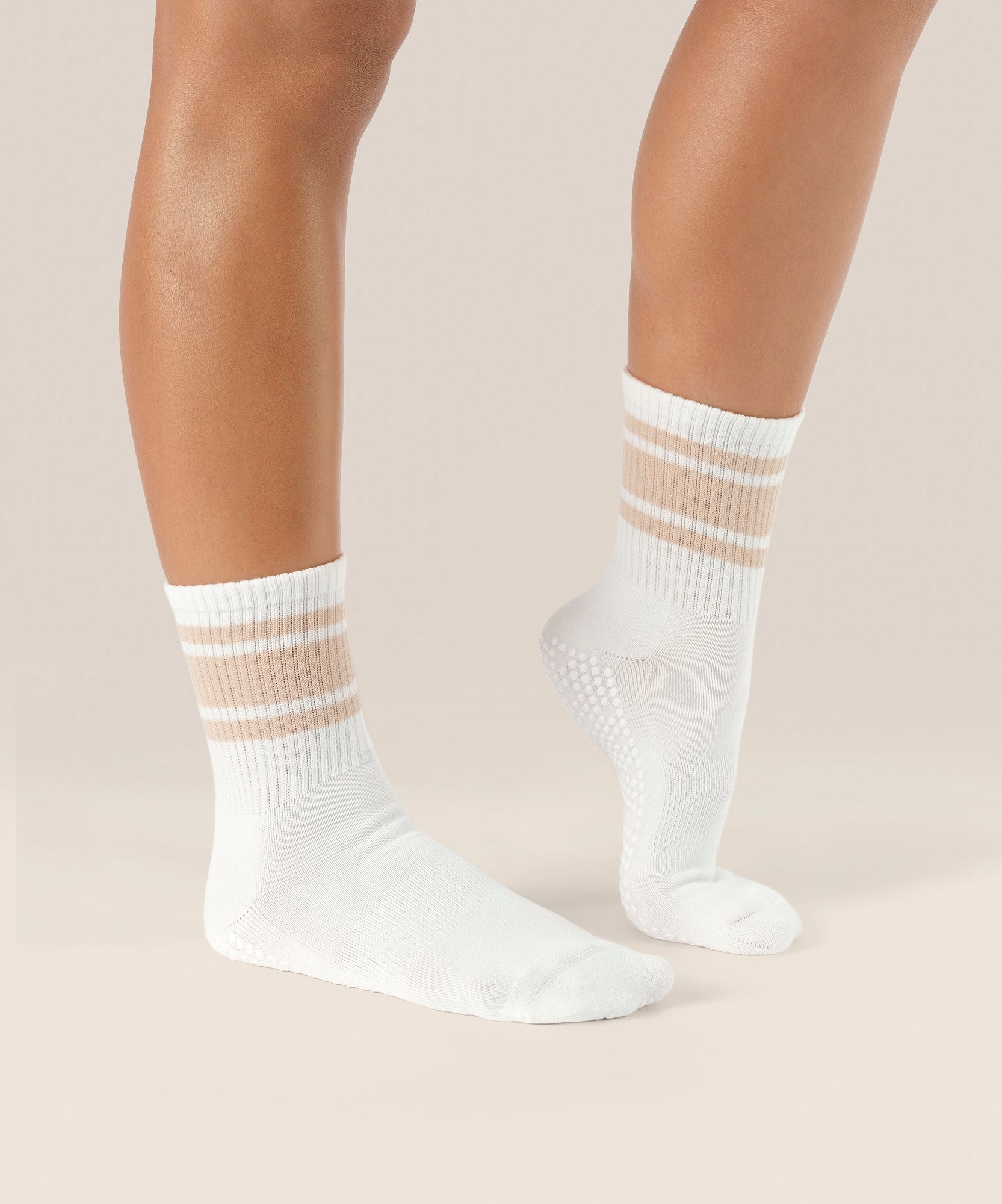 Crew Grip Socks - Almond Stripes