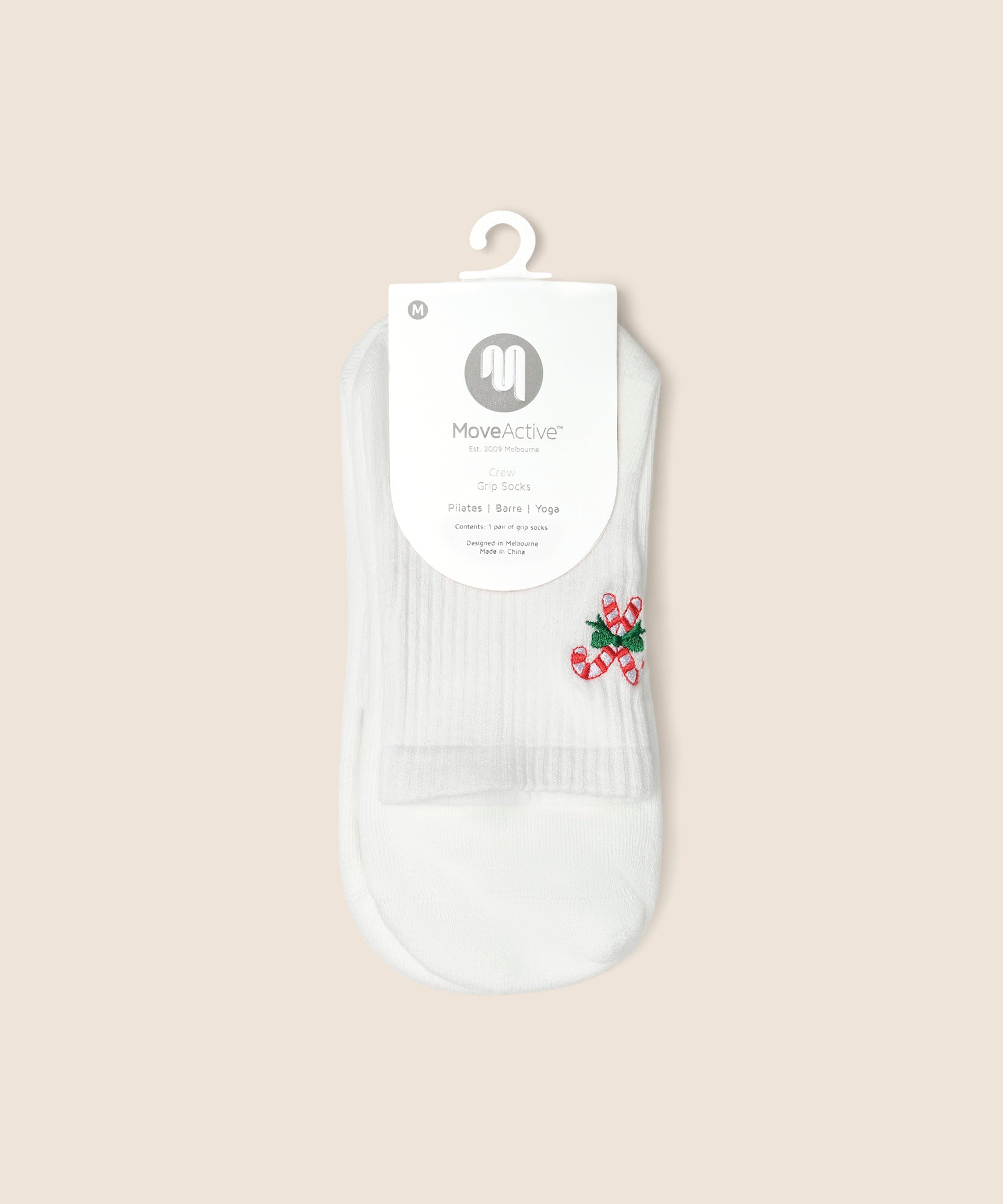 Crew Non Slip Grip Socks - Candy Cane