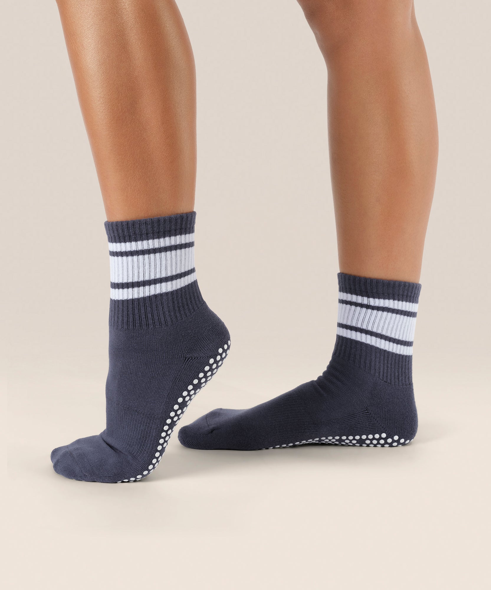 Crew Non Slip Grip Socks - French Navy Stripe
