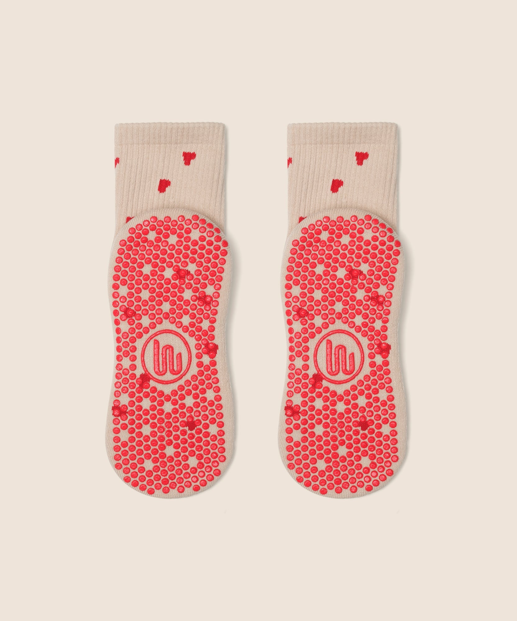 Crew Non Slip Grip Socks - Love Me