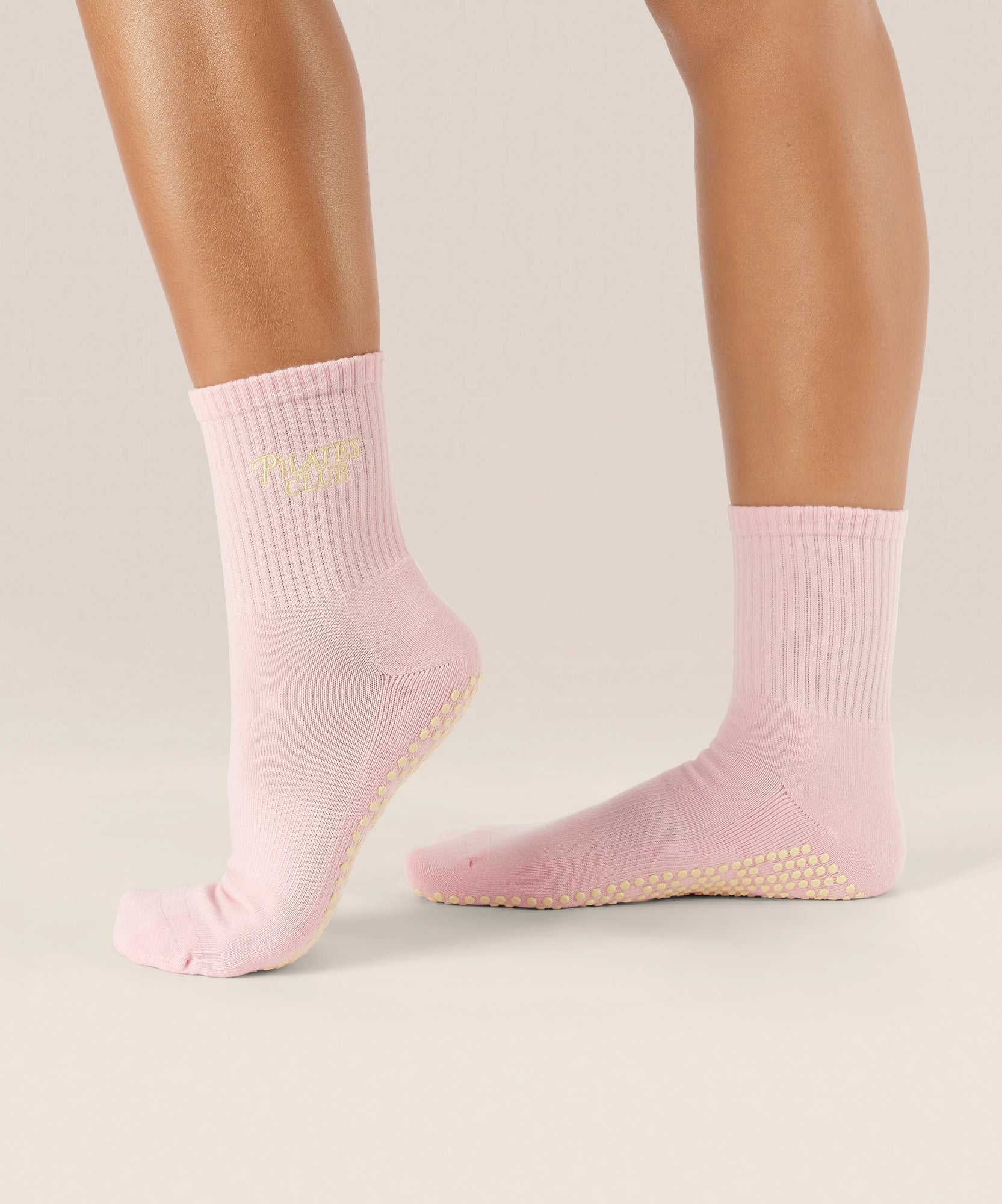 Crew Grip Socks - Pilates Club Pink