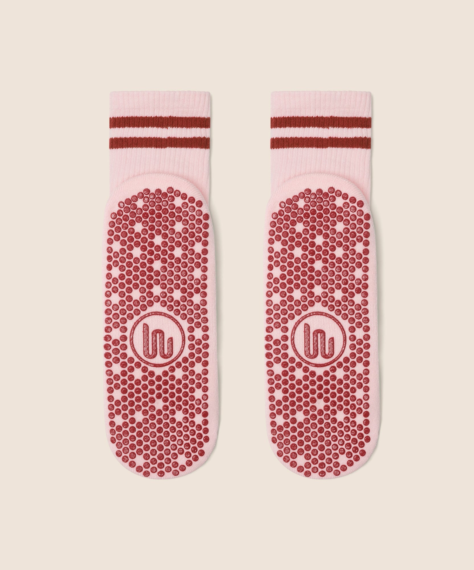Crew Non Slip Grip Socks - Sweet Red Stripes