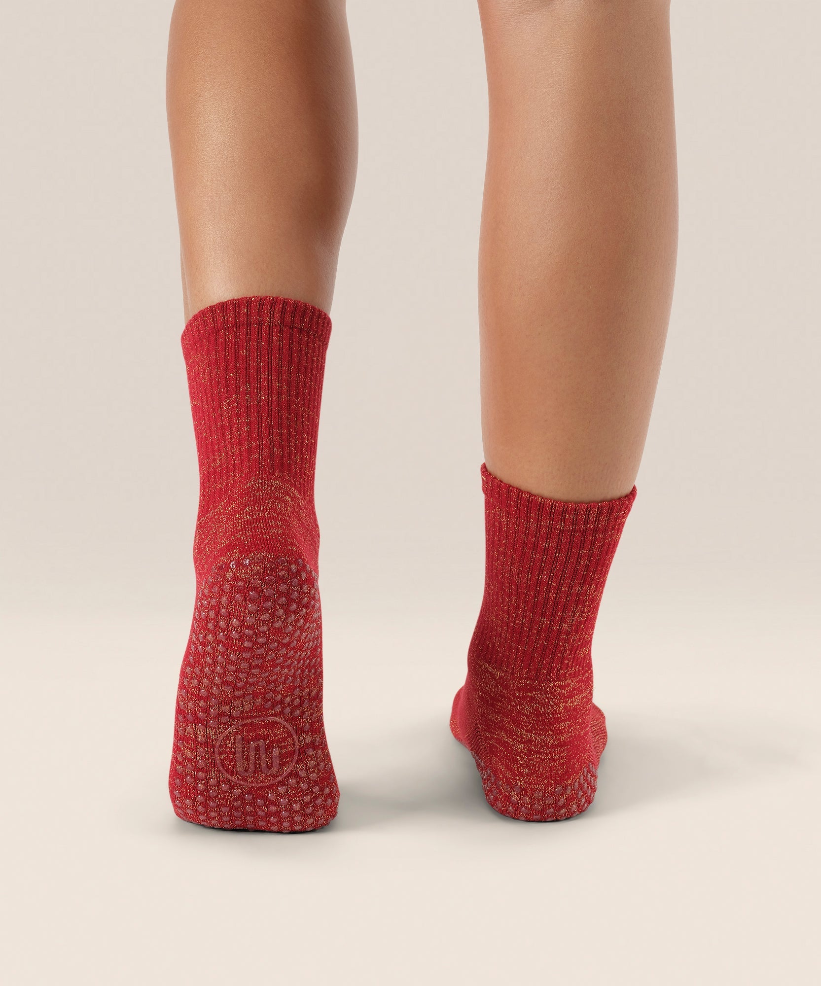 Crew Non Slip Grip Socks - Tinsel Ruby