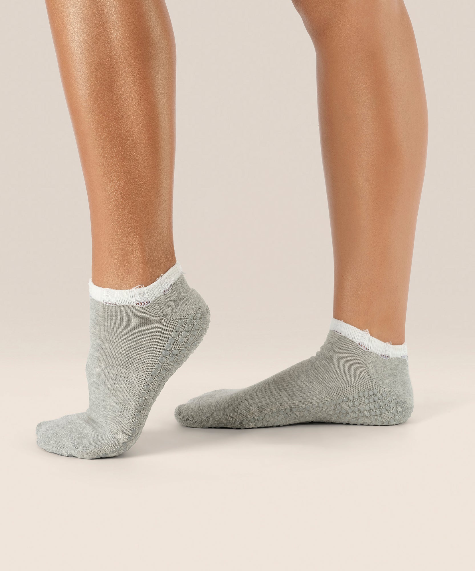 Low Rise Grip Socks - Marle Grey