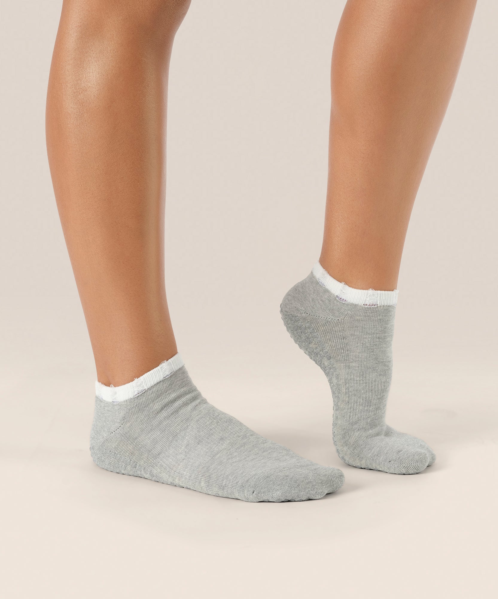Low Rise Grip Socks - Marle Grey