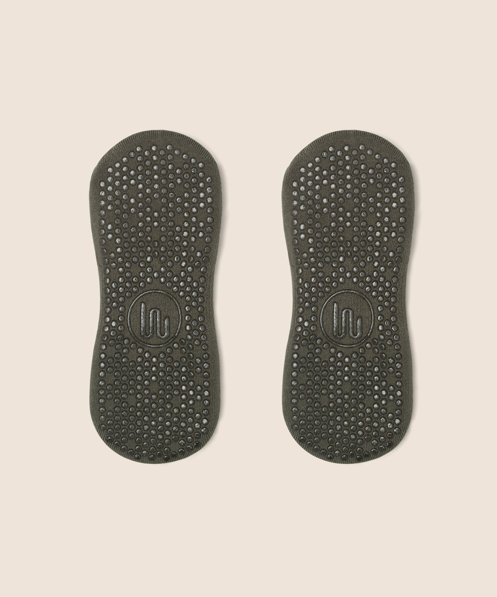 Low Rise Grip Socks - Khaki Edge