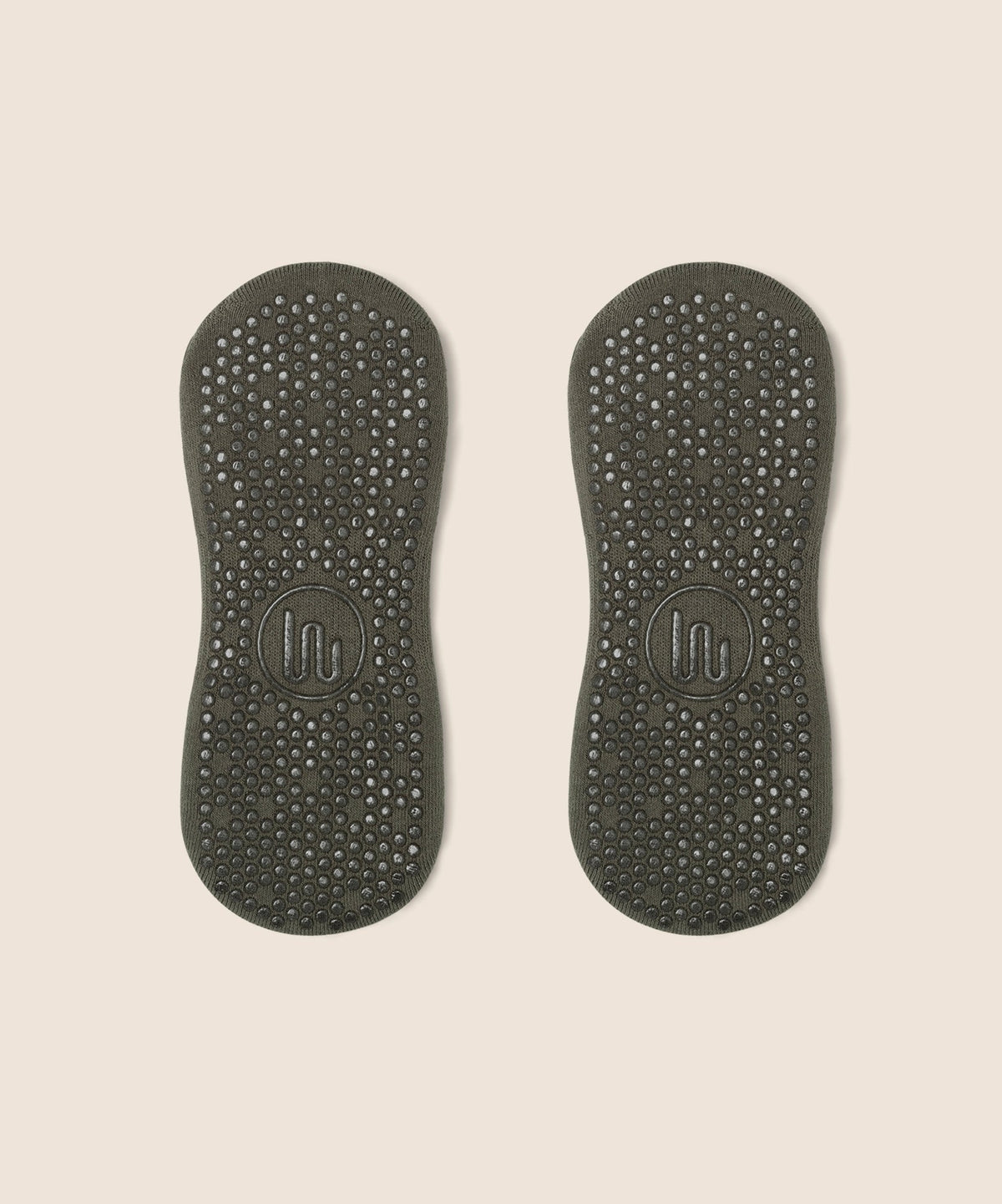 Low Rise Grip Socks - Khaki Edge