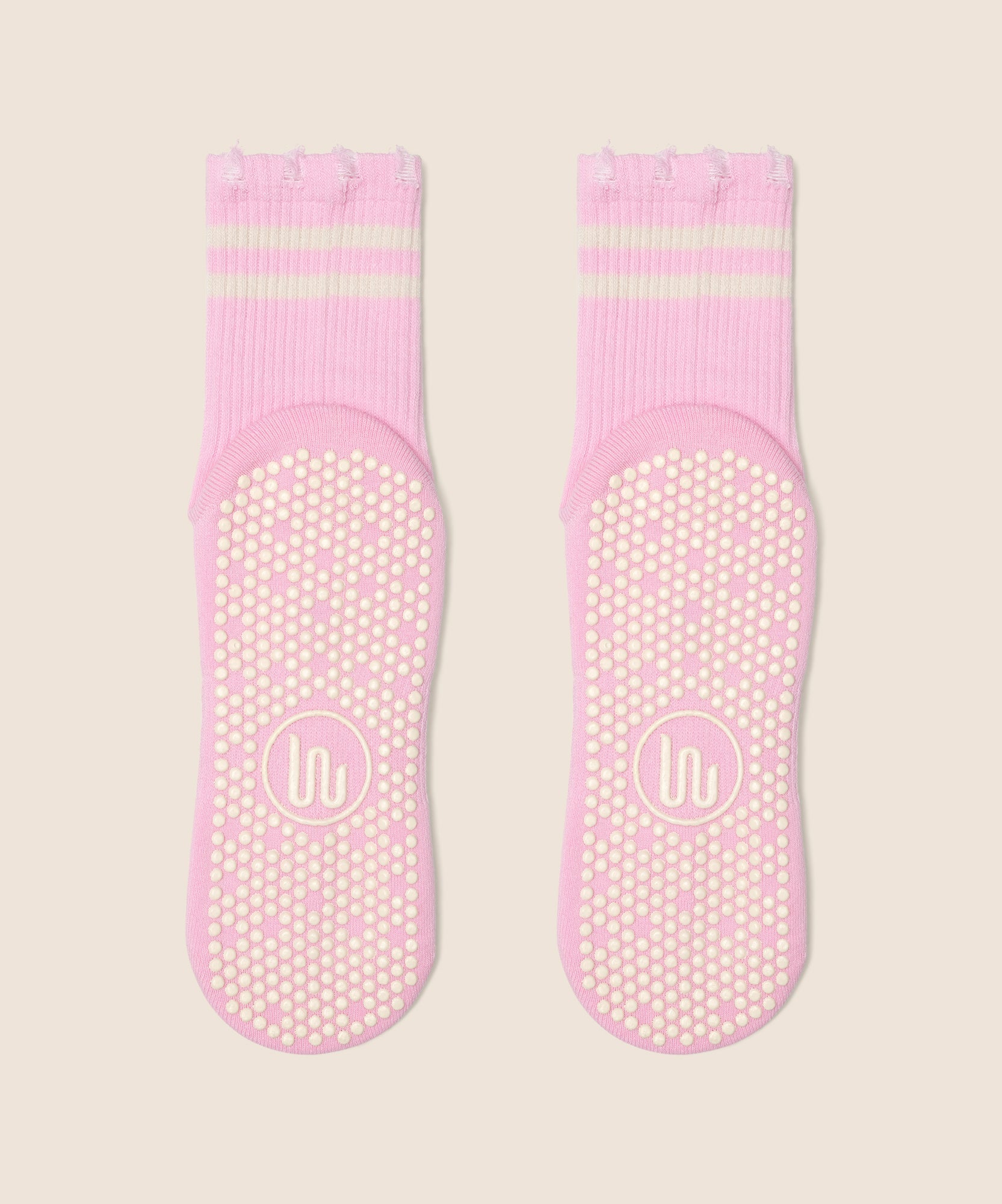 Crew Non Slip Grip Socks - Edgy Cool Pink