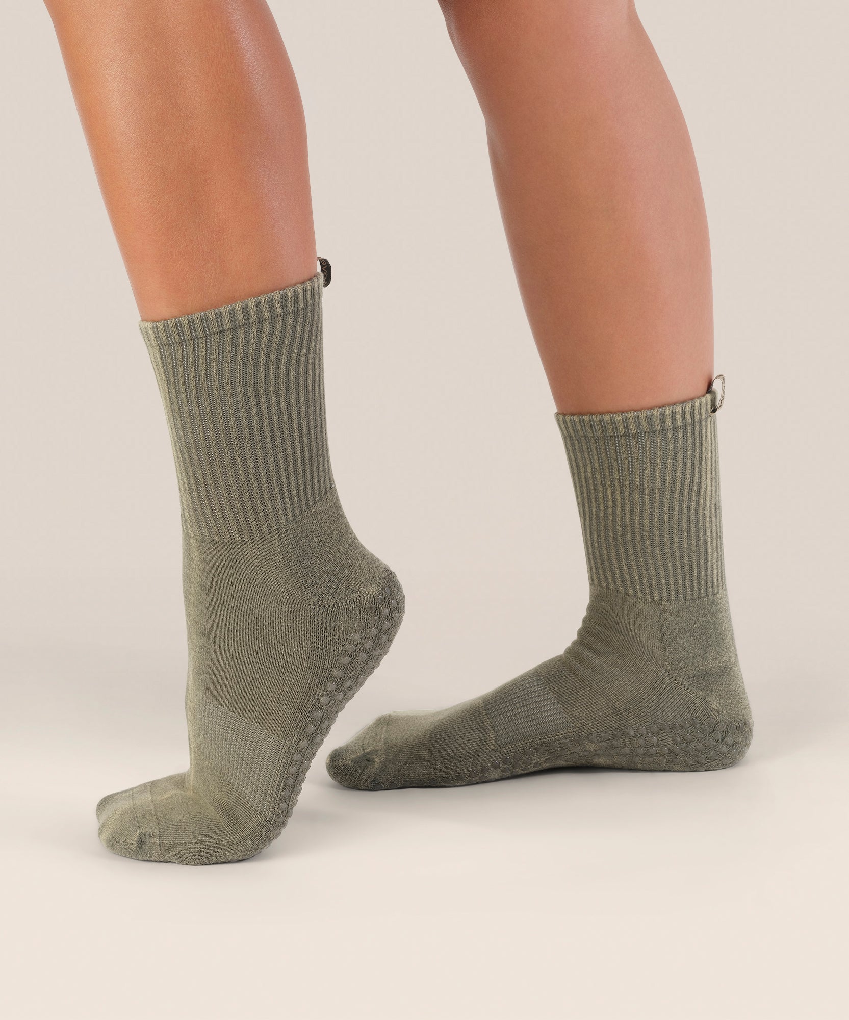 Crew Grip Socks - Vintage Rib Khaki