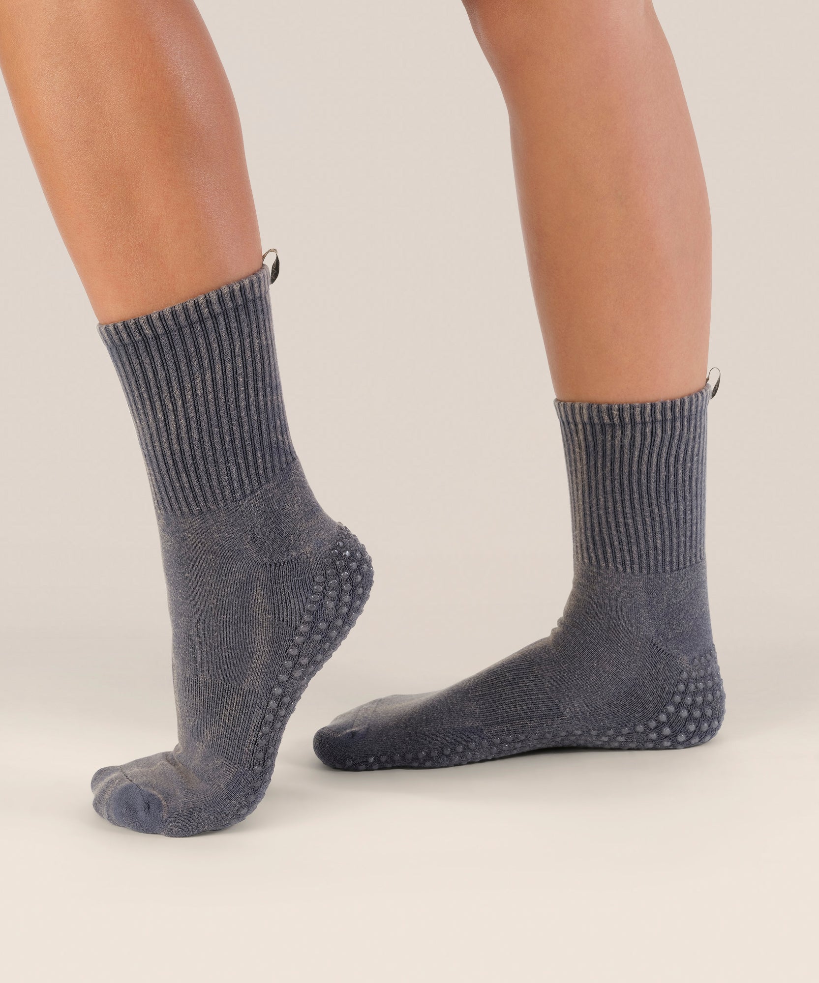 Crew Non Slip Grip Socks - Vintage Rib Navy
