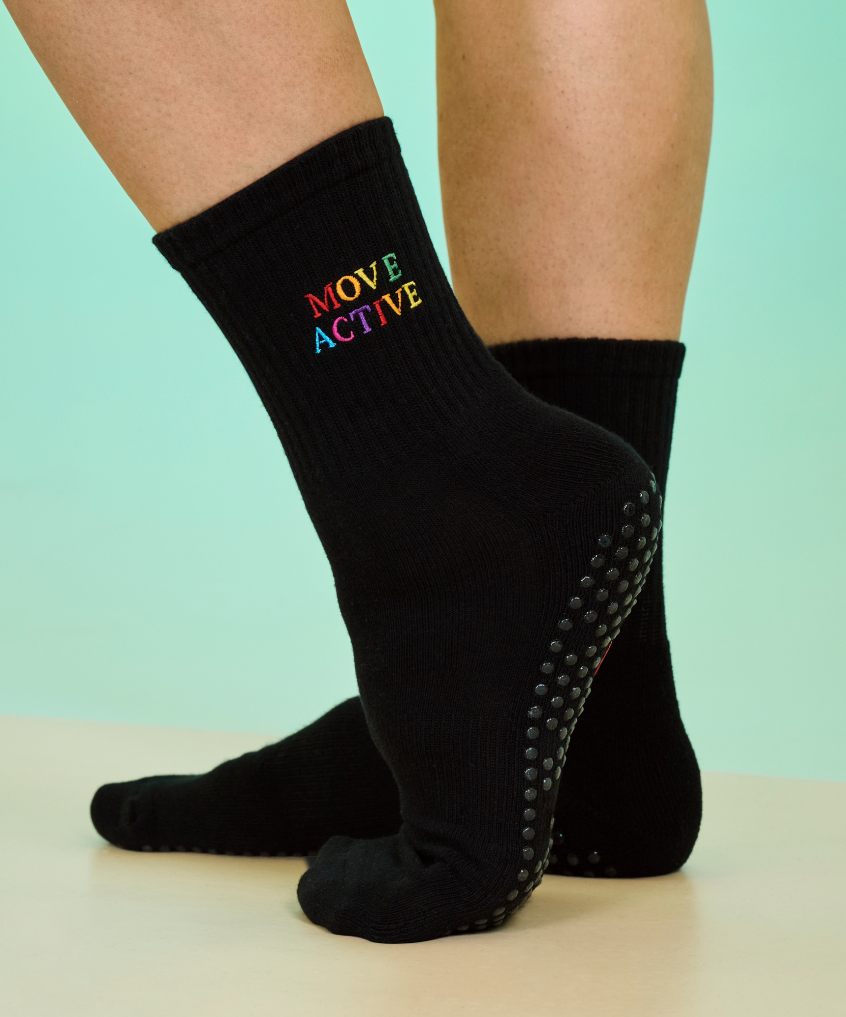 Crew Grip Socks - Signature Rainbow Black