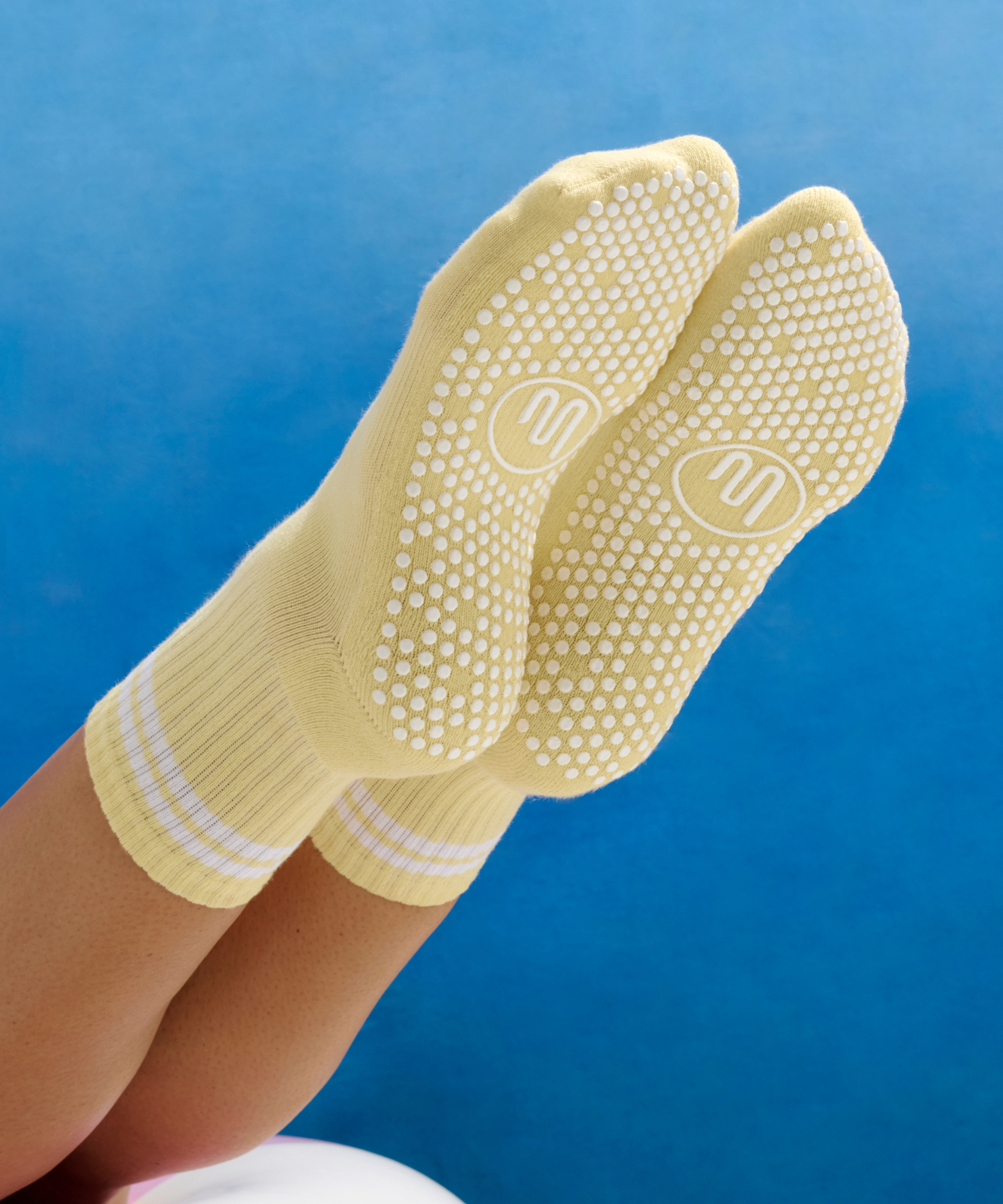 Crew Non Slip Grip Socks - Limoncello Stripe