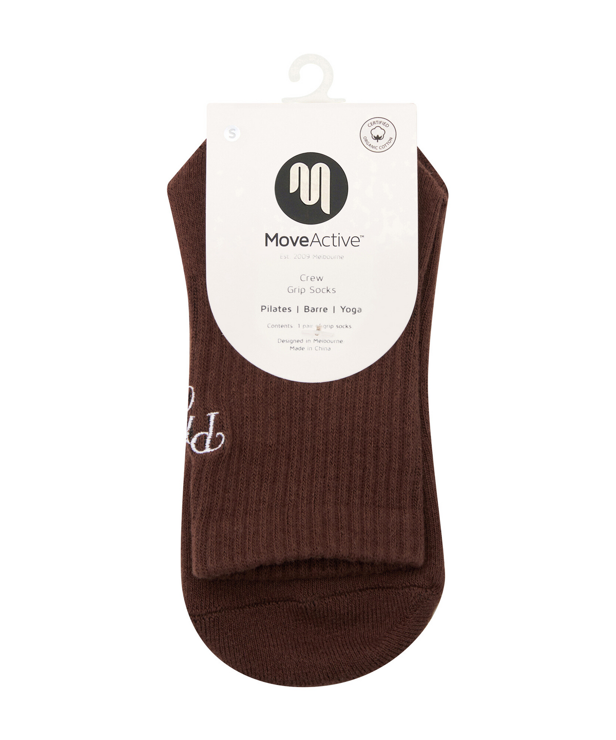 Crew Grip Socks - Pilates Club Brown
