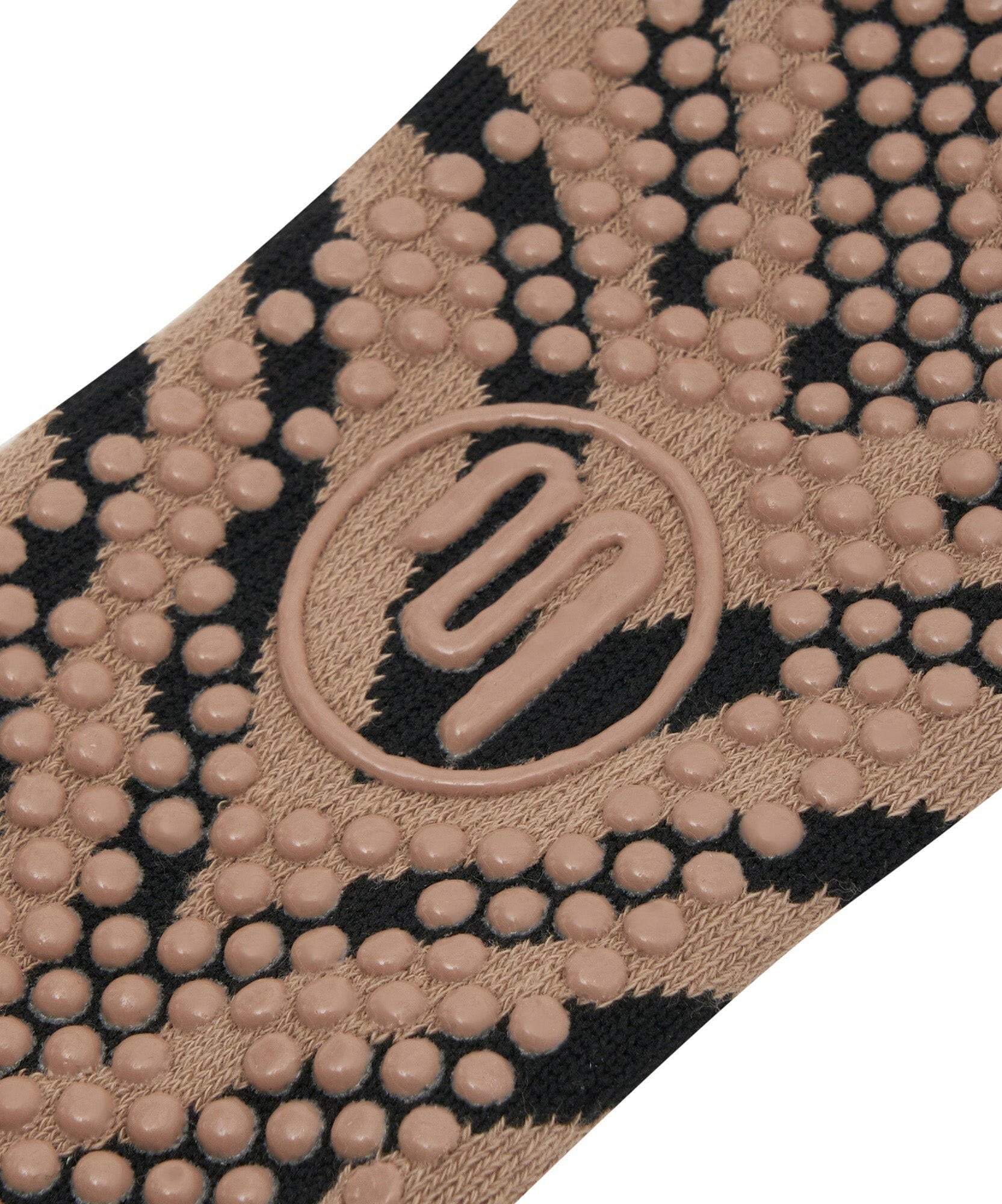 High-quality knit fabric low rise grip socks in trendy midnight zebra pattern