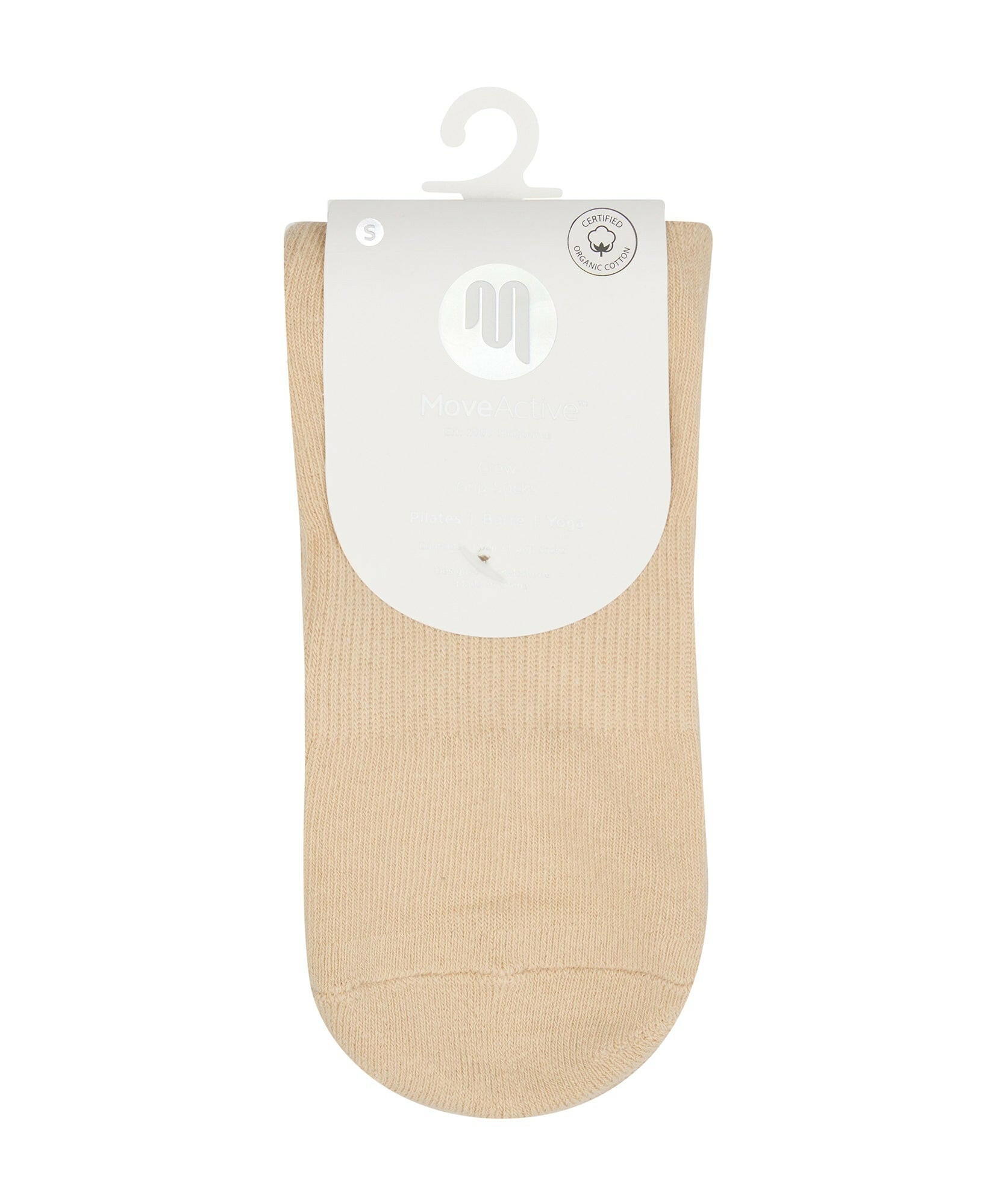 Crew Non Slip Grip Socks - Almond.