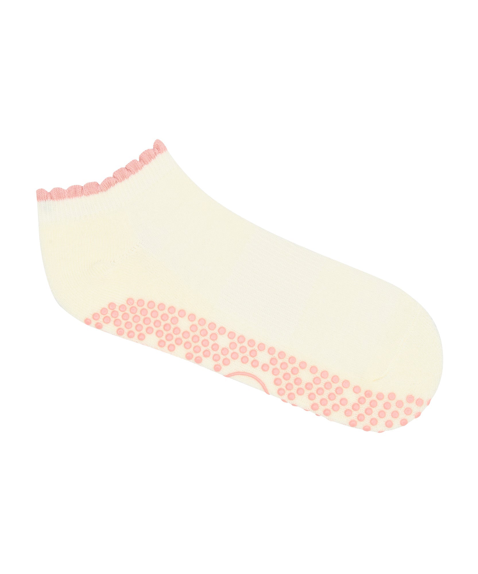 Low Rise Grip Socks - Buttercream Frill