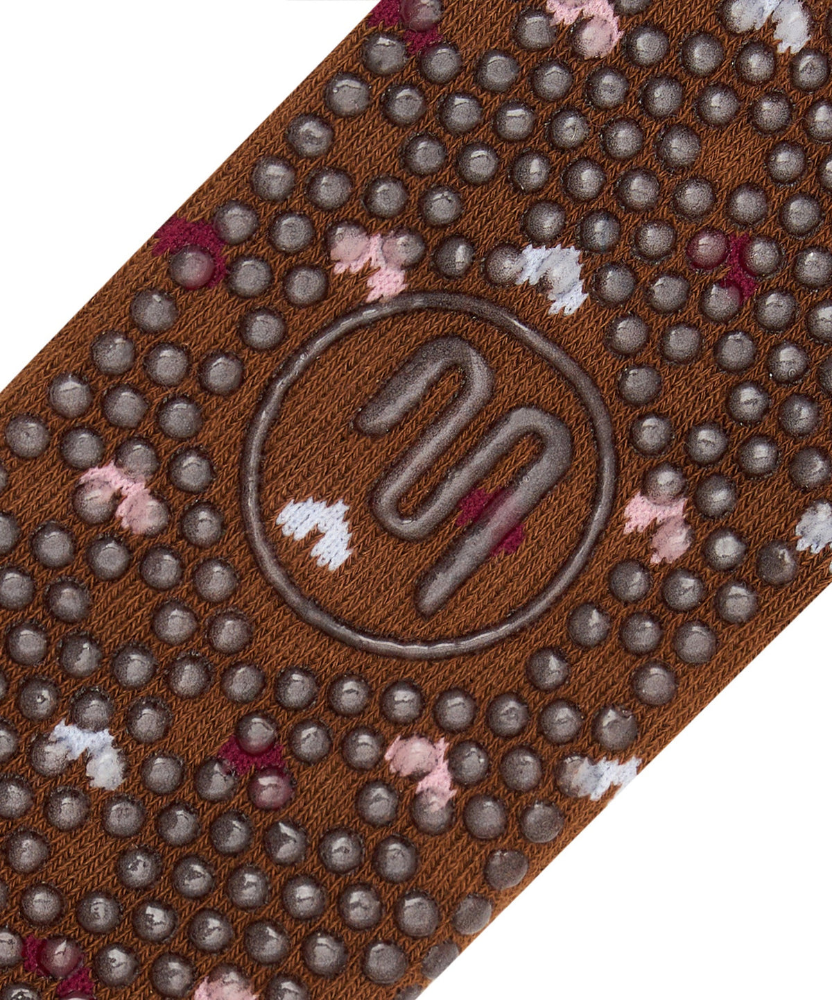 Slide On Grip Socks - Hearts Aflutter Brown