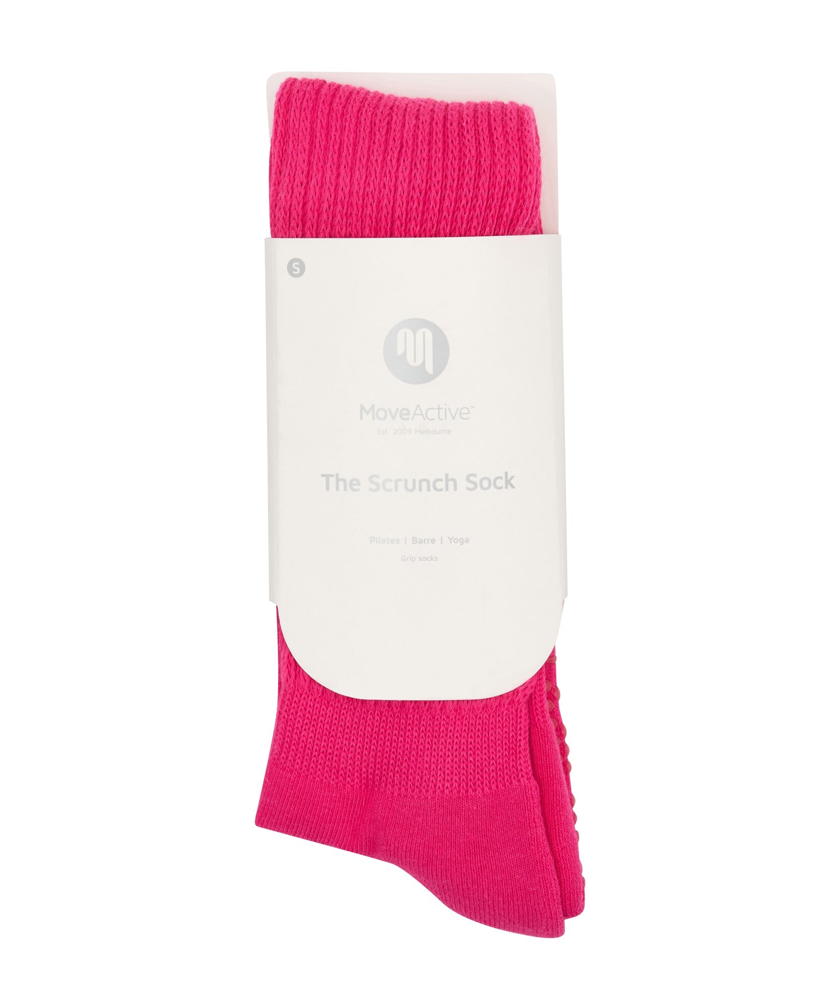 Scrunch Grip Socks - Neon Pink High