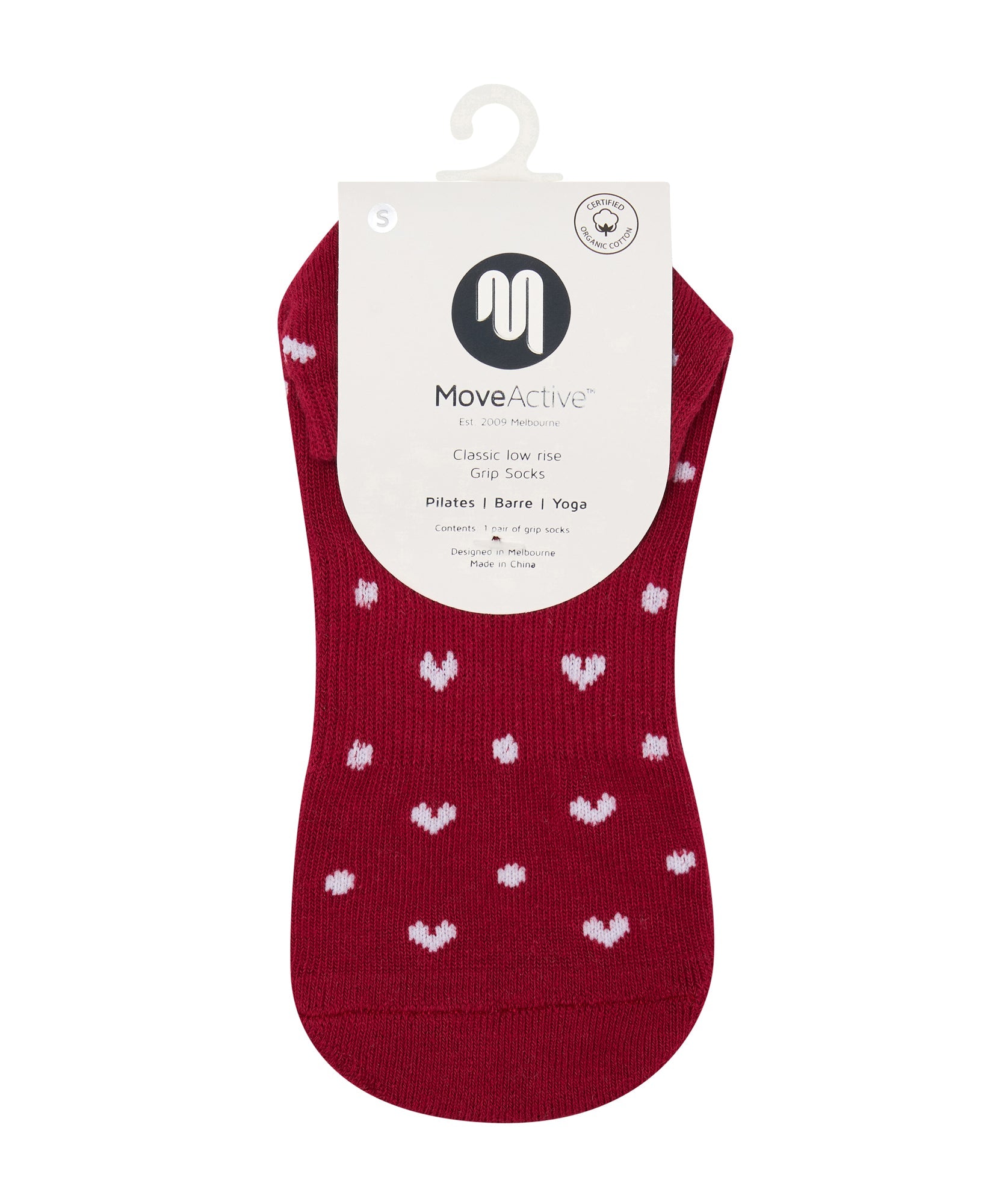 Low Rise Grip Socks - Speckled Ruby