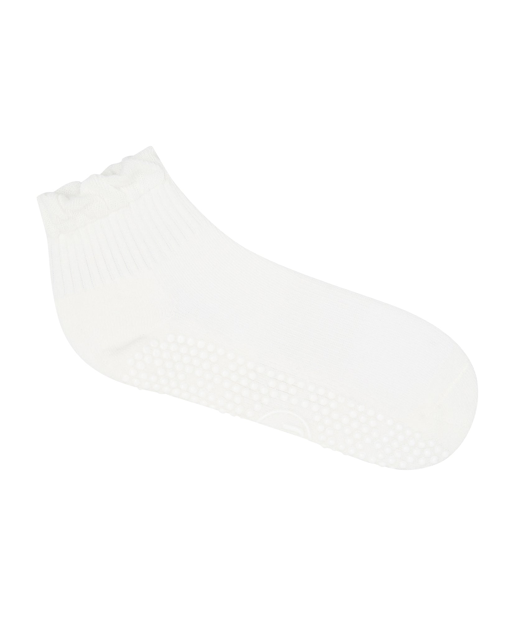 Quarter Crew Grip Socks - Snow Ruffle