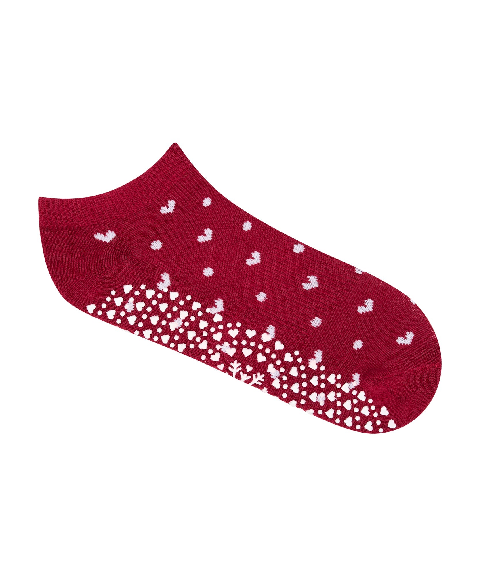Low Rise Grip Socks - Speckled Ruby