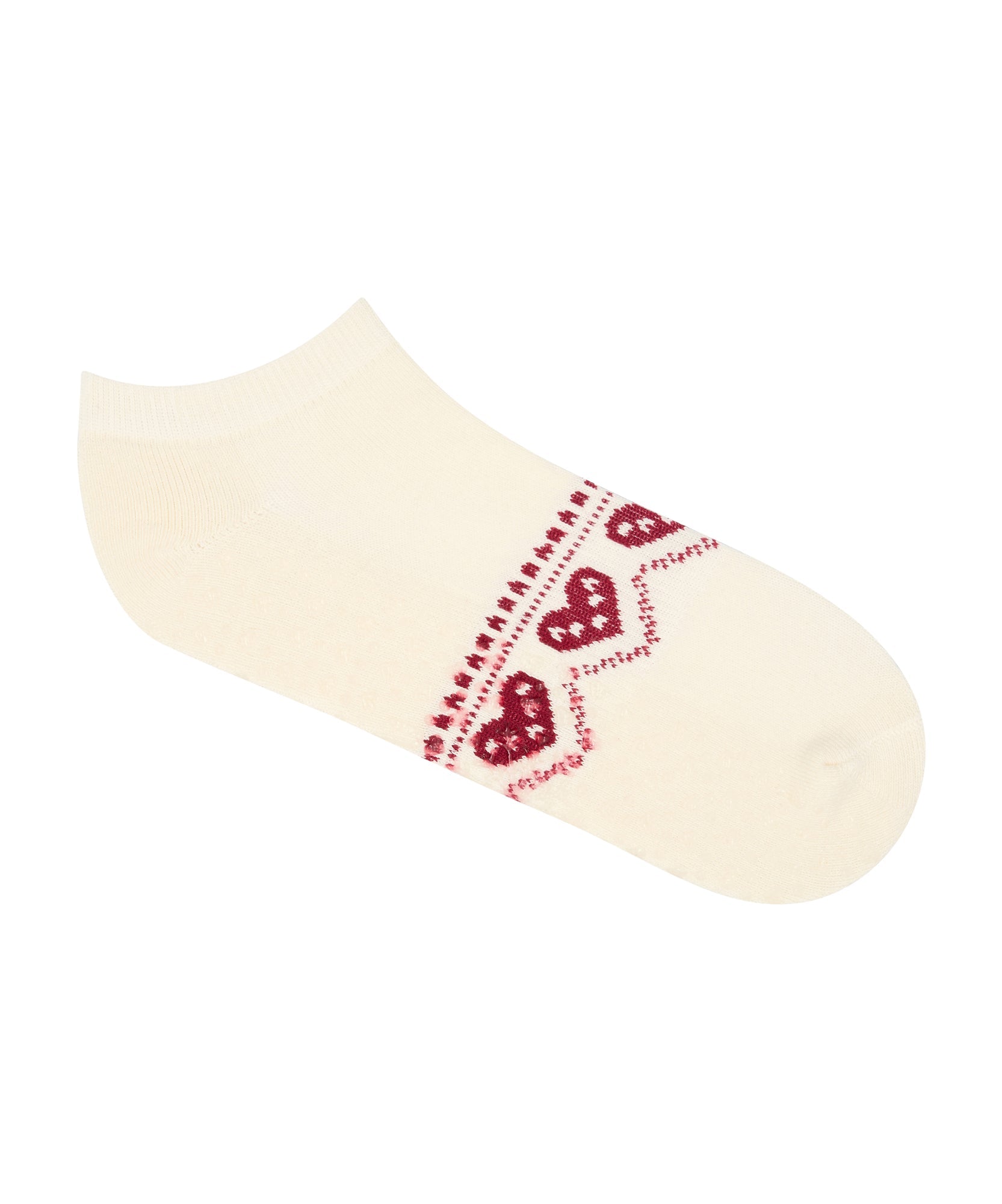 Low Rise Grip Socks - Alpine Heart Oat