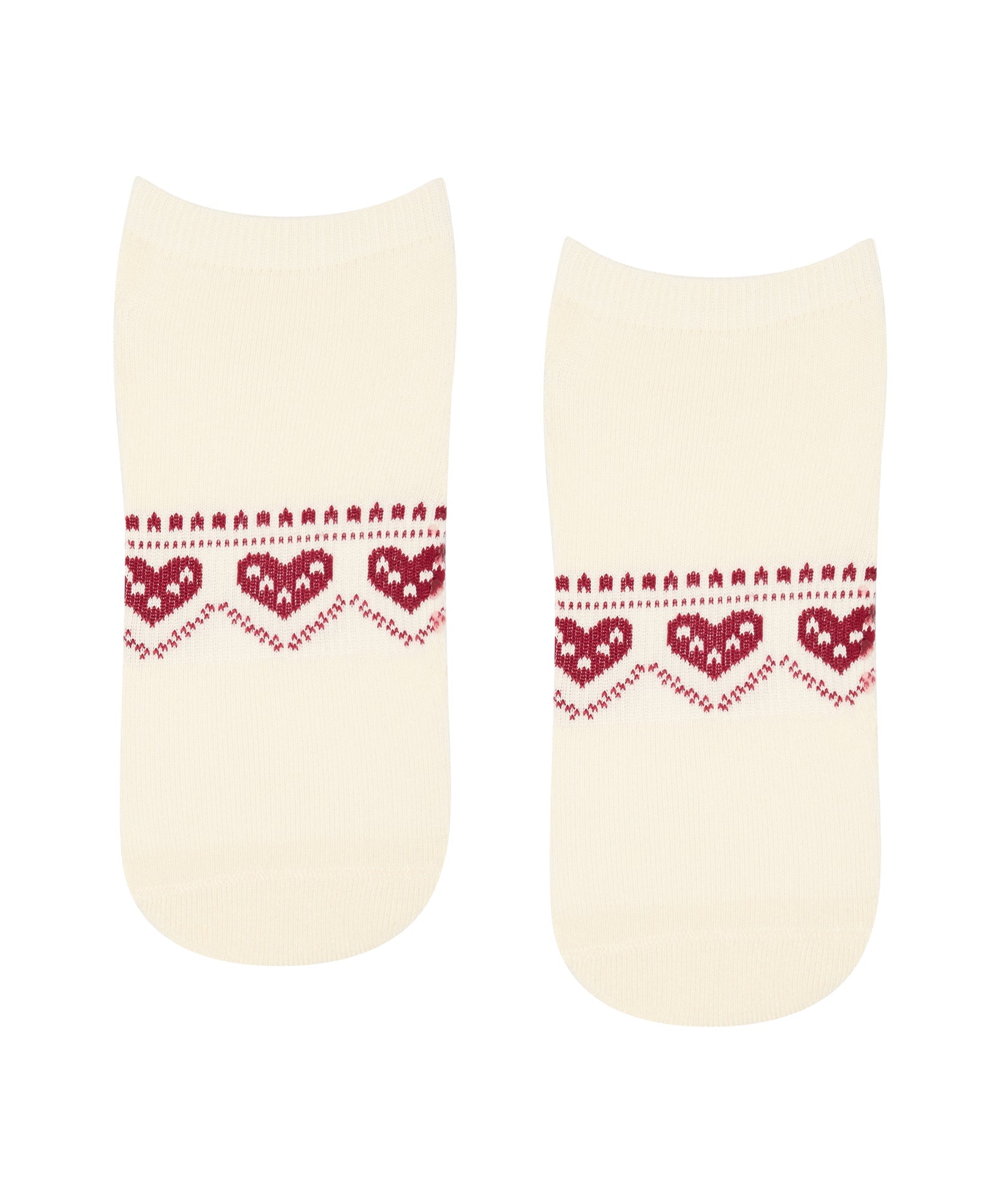 Low Rise Grip Socks - Alpine Heart Oat