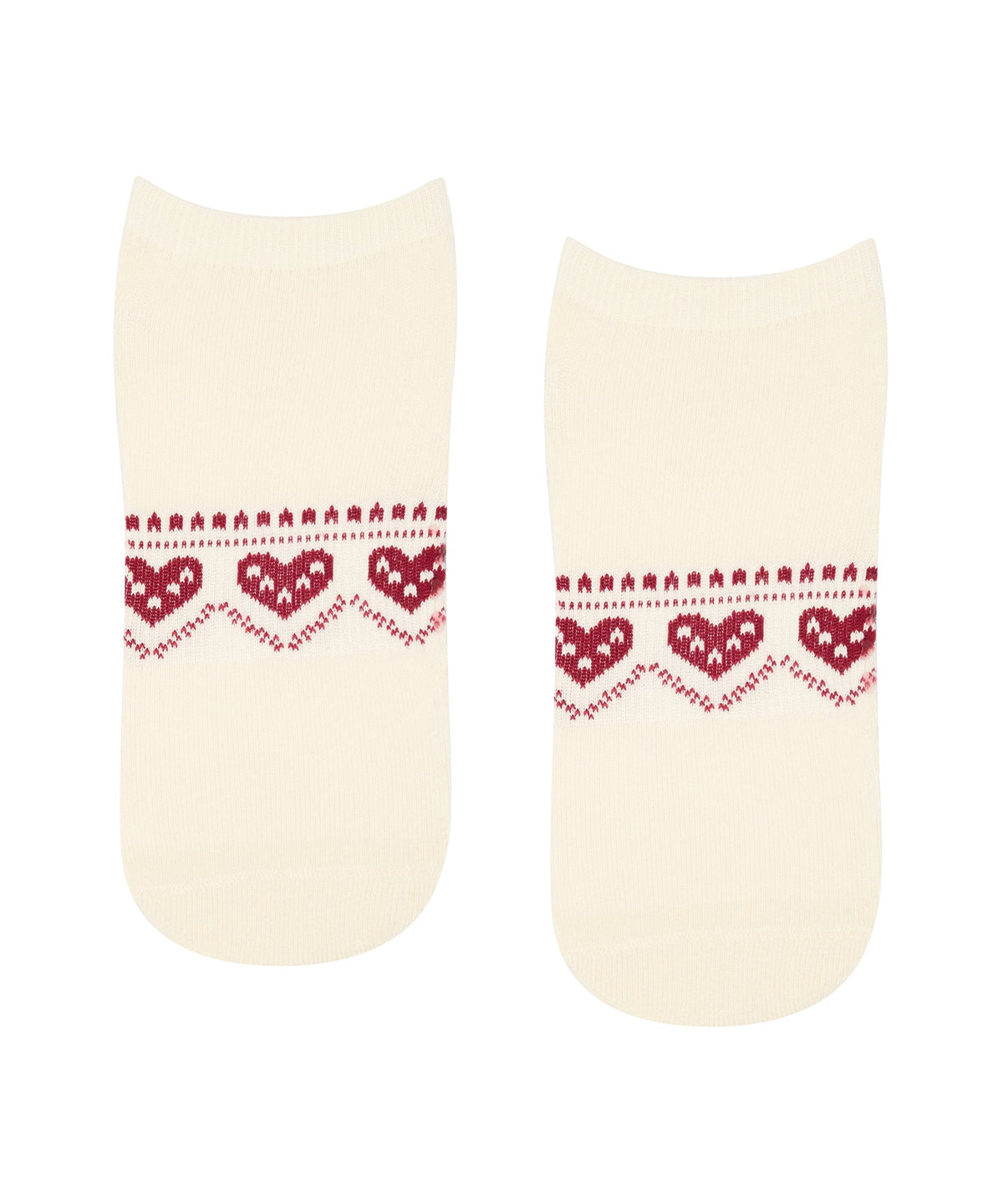 Low Rise Grip Socks - Alpine Heart Oat