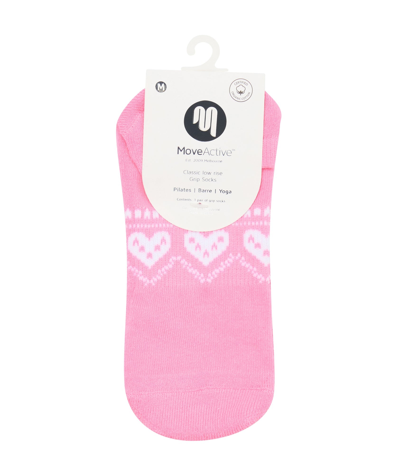 Low Rise Grip Socks - Alpine Heart Rose
