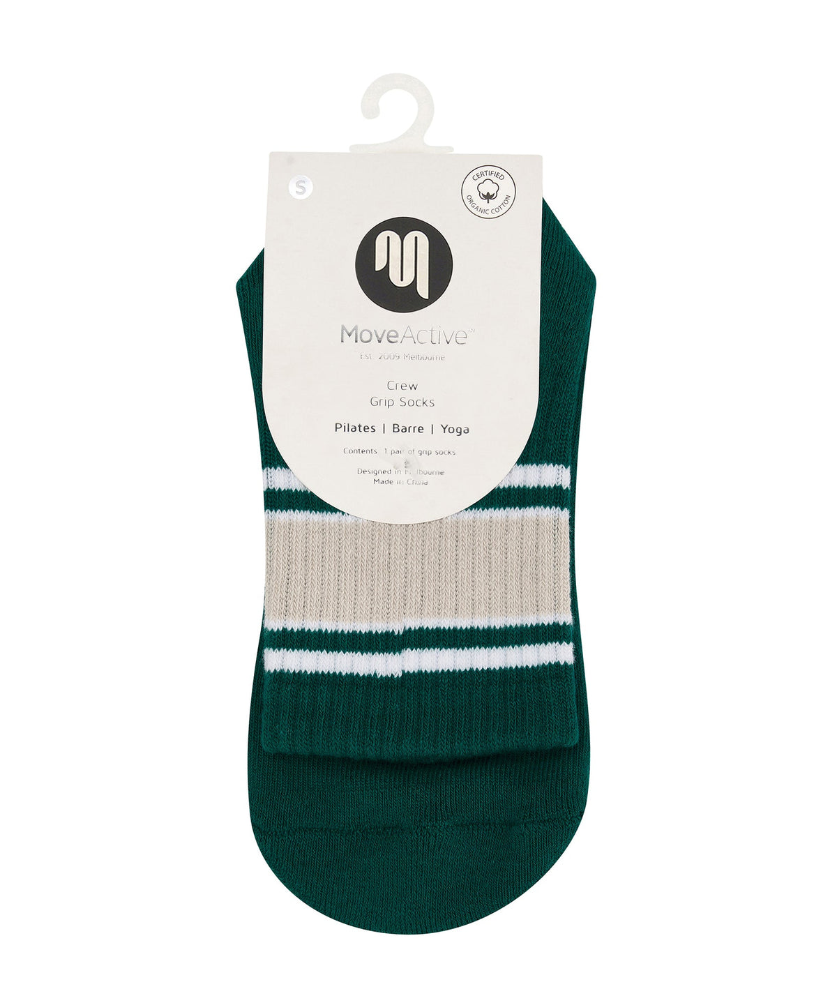 Crew Grip Socks - Emerald Oat Stripe