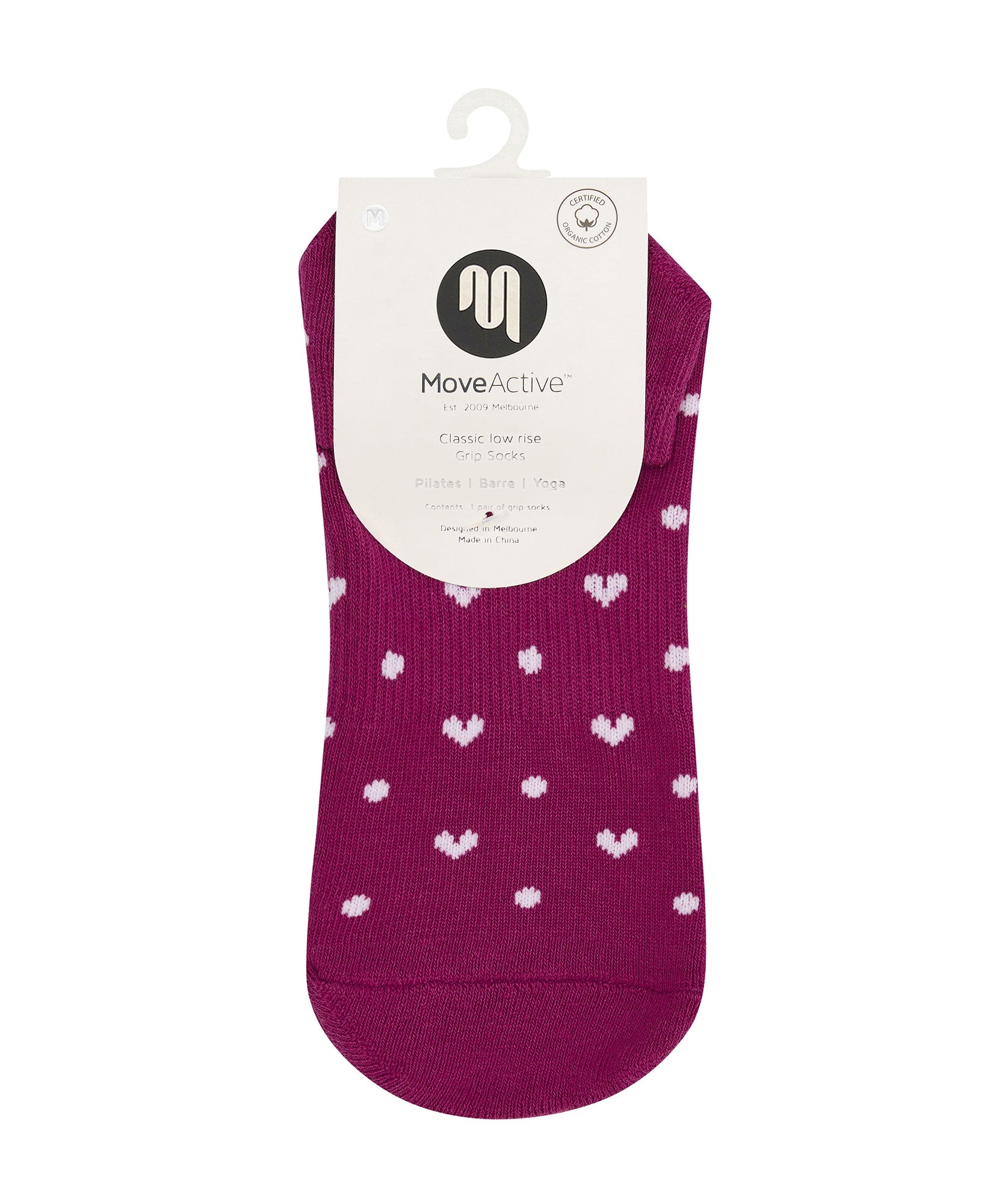 Low Rise Grip Socks - Speckled Fuchsia