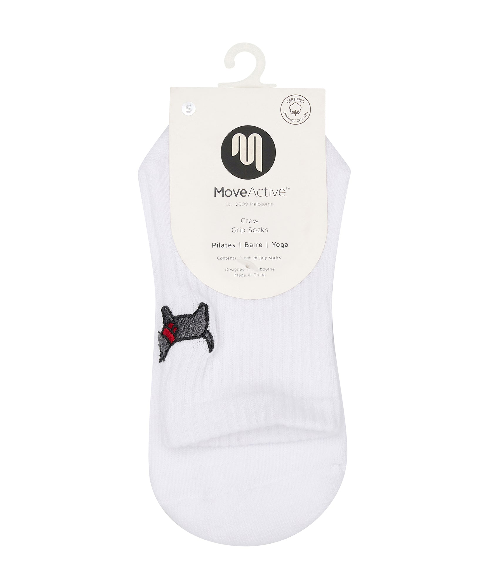 Crew Grip Socks - Cosy Pup Ivory