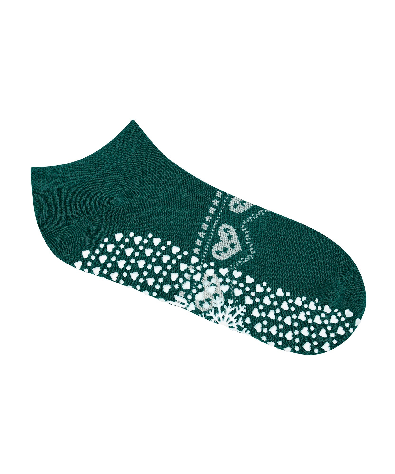 Low Rise Grip Socks - Alpine Heart Emerald