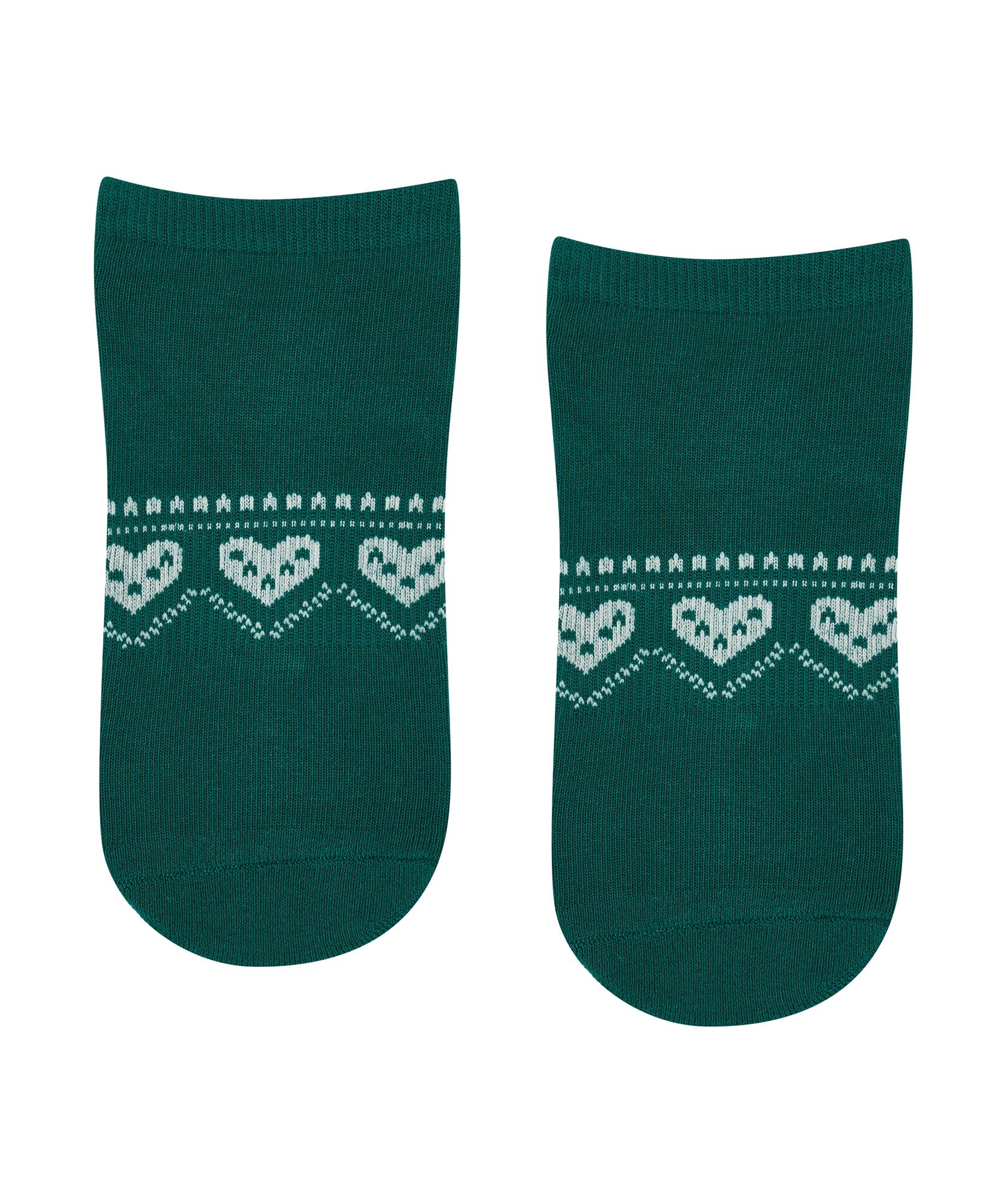 Low Rise Grip Socks - Alpine Heart Emerald