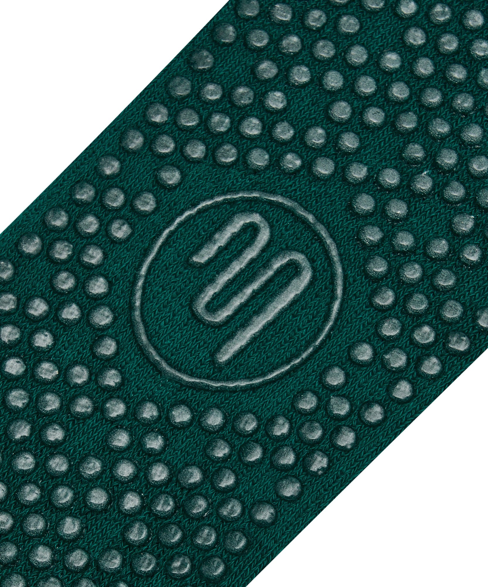 Quarter Crew Grip Socks - Ribbed Emerald