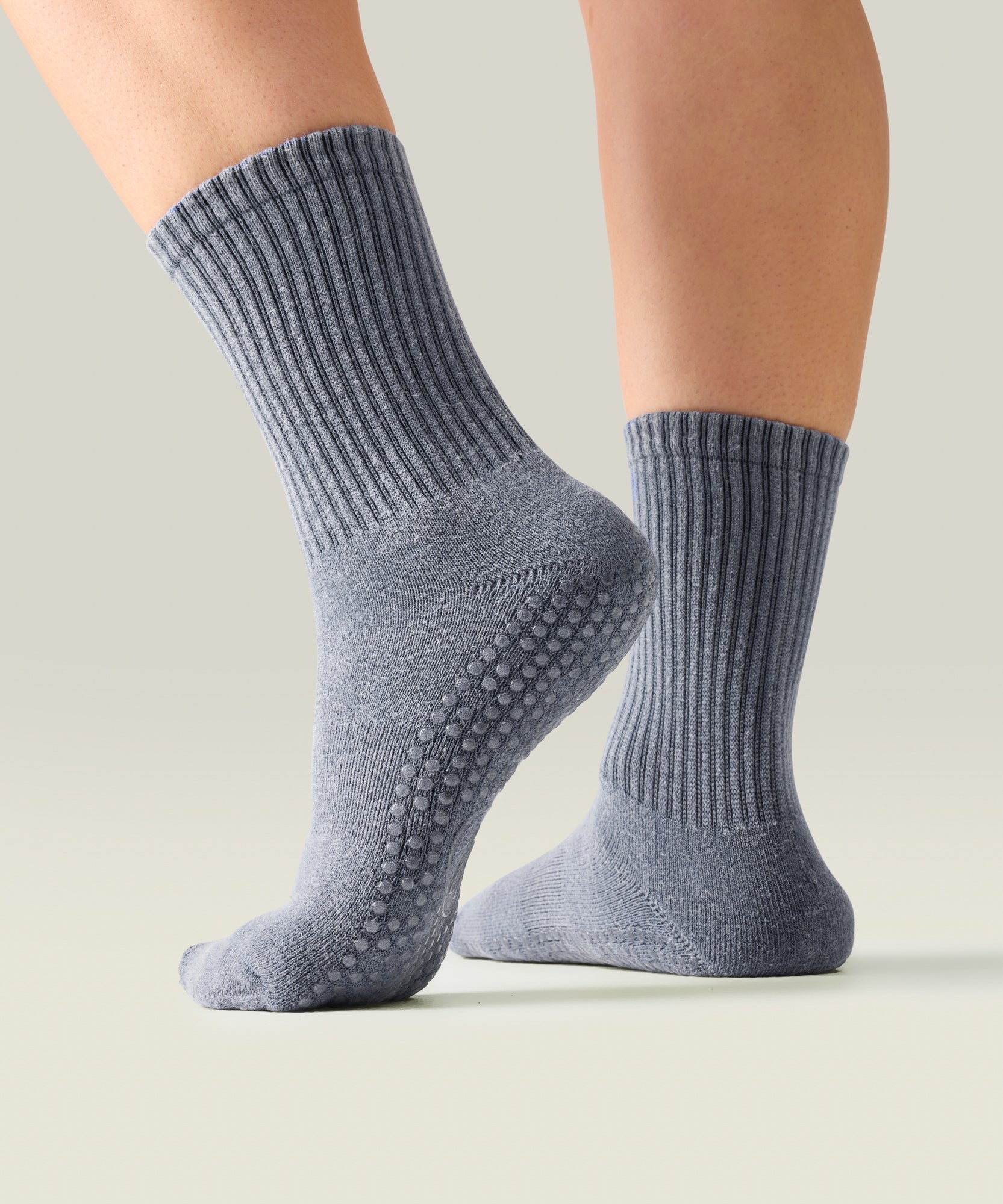 Crew Non Slip Grip Socks - Dusty Denim