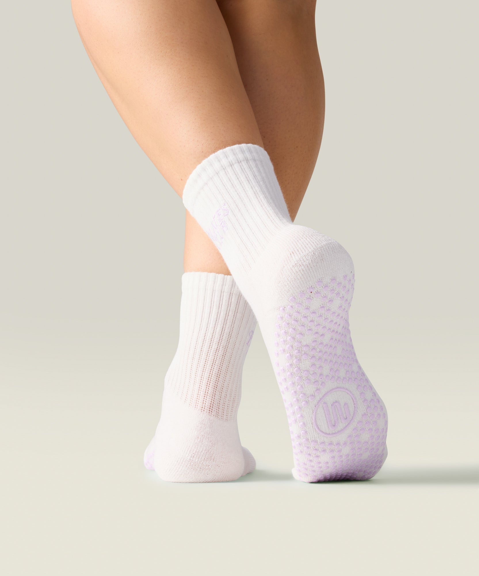 Crew Grip Socks - Pilates Club Ivory
